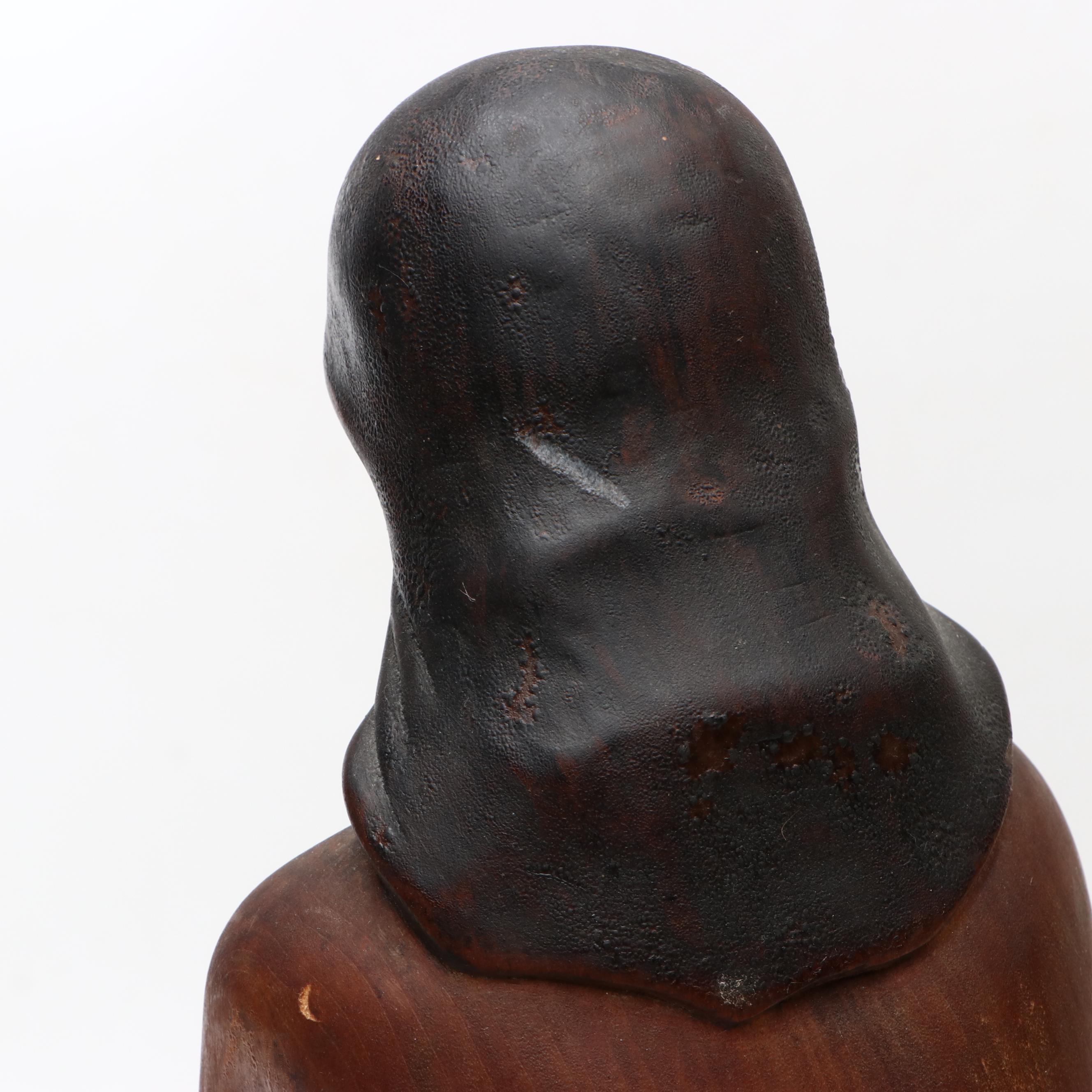 Hand-Carved Wood Native American Nude Figure