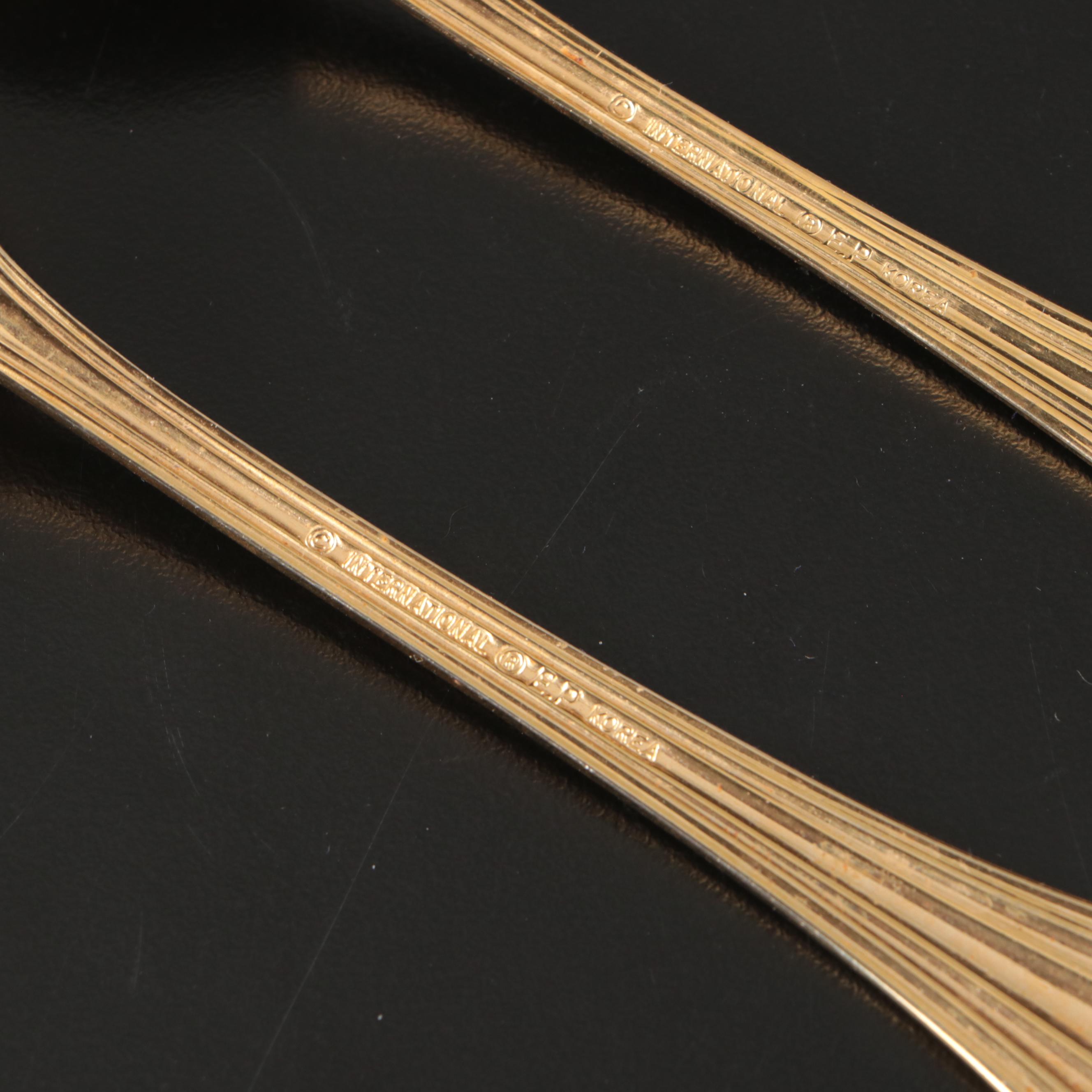 International Silver "Golden Flair" Electroplated Flatware, Late 20th Century