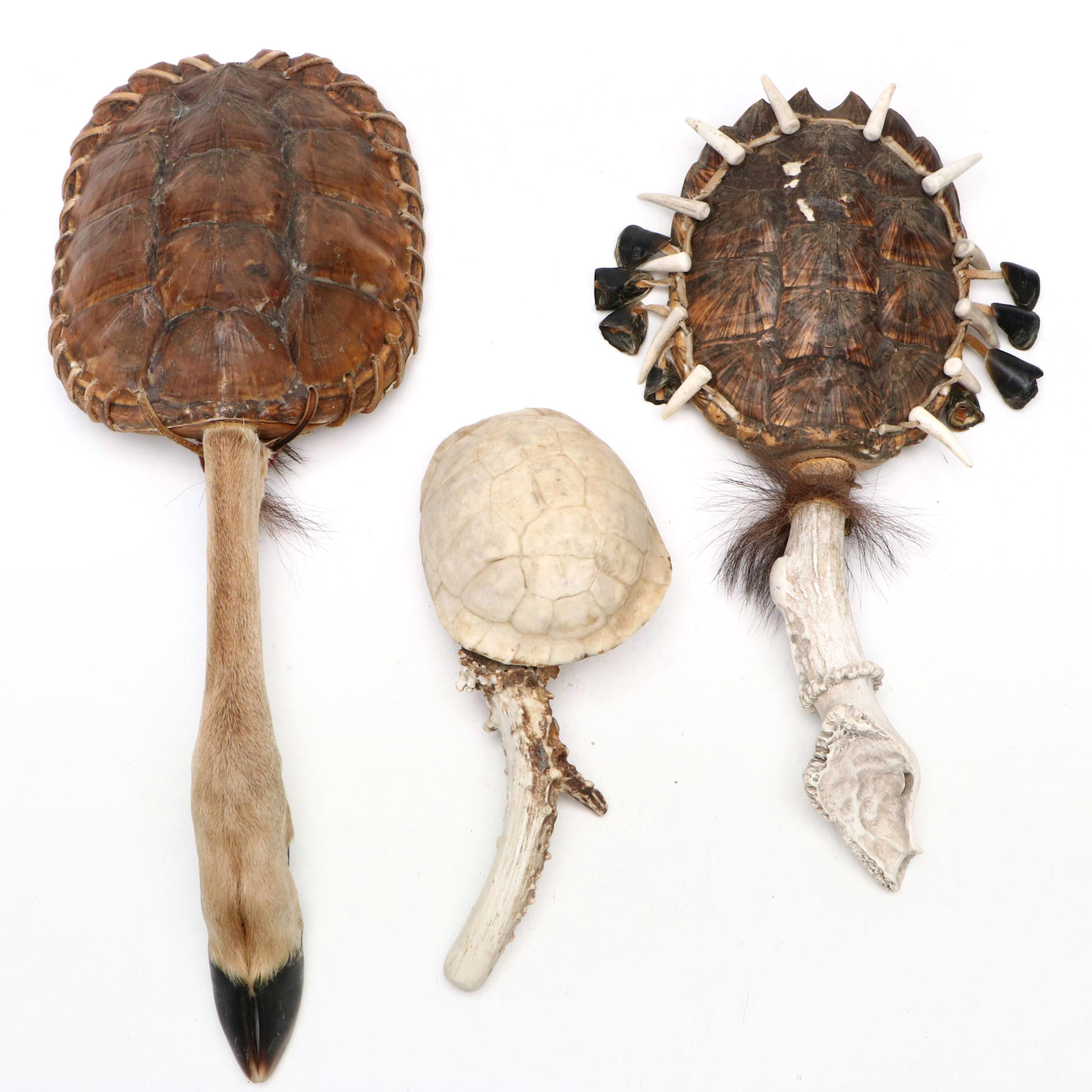 Robert Beaven Handmade Turtle Shell and Antelope Leg Rattles