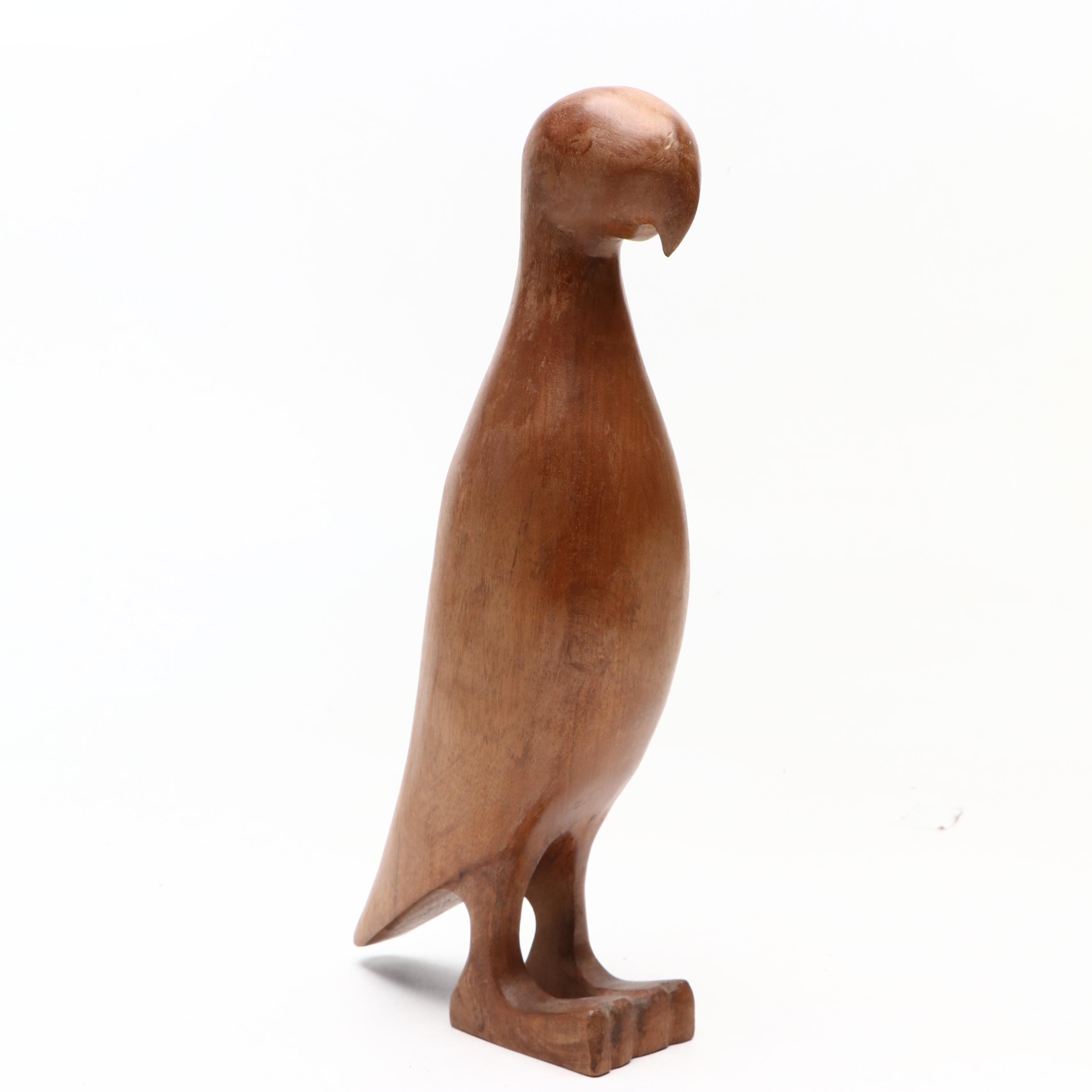 Folk Art Hand-Carved Wood Bird