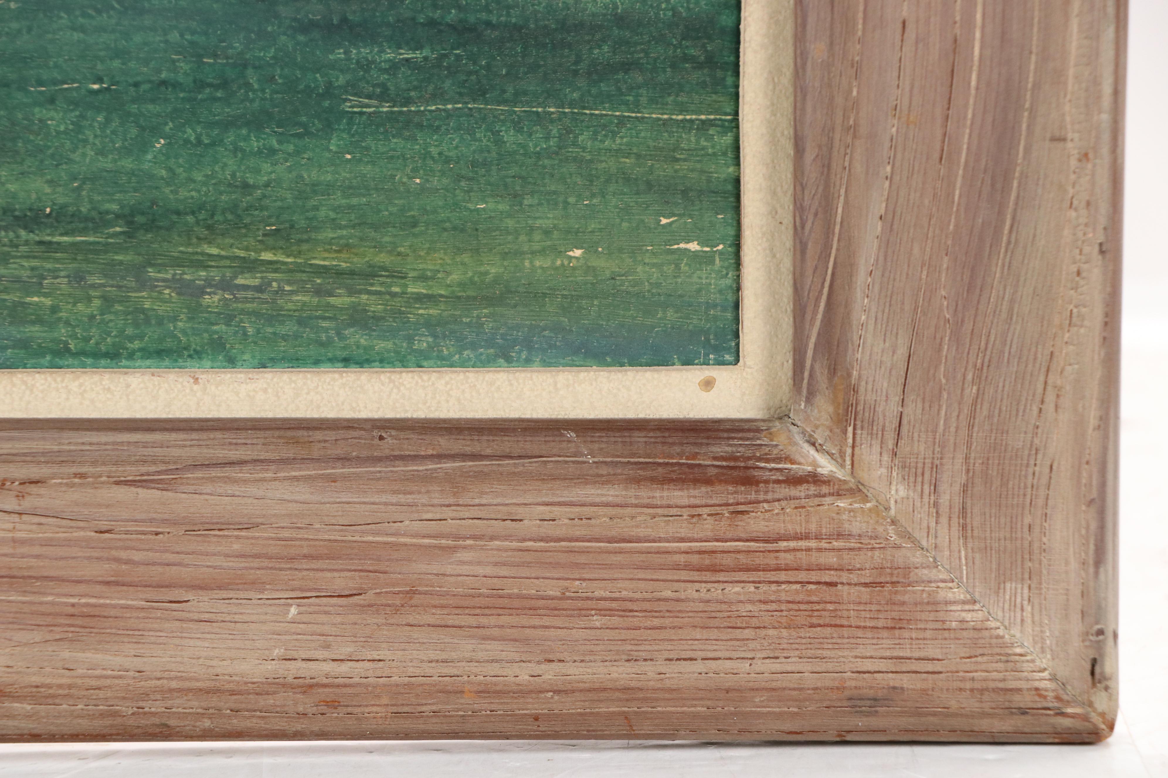 Frank E. Larson Oil Painting of Fishing Boat Surrounded by Gulls, Circa 1950