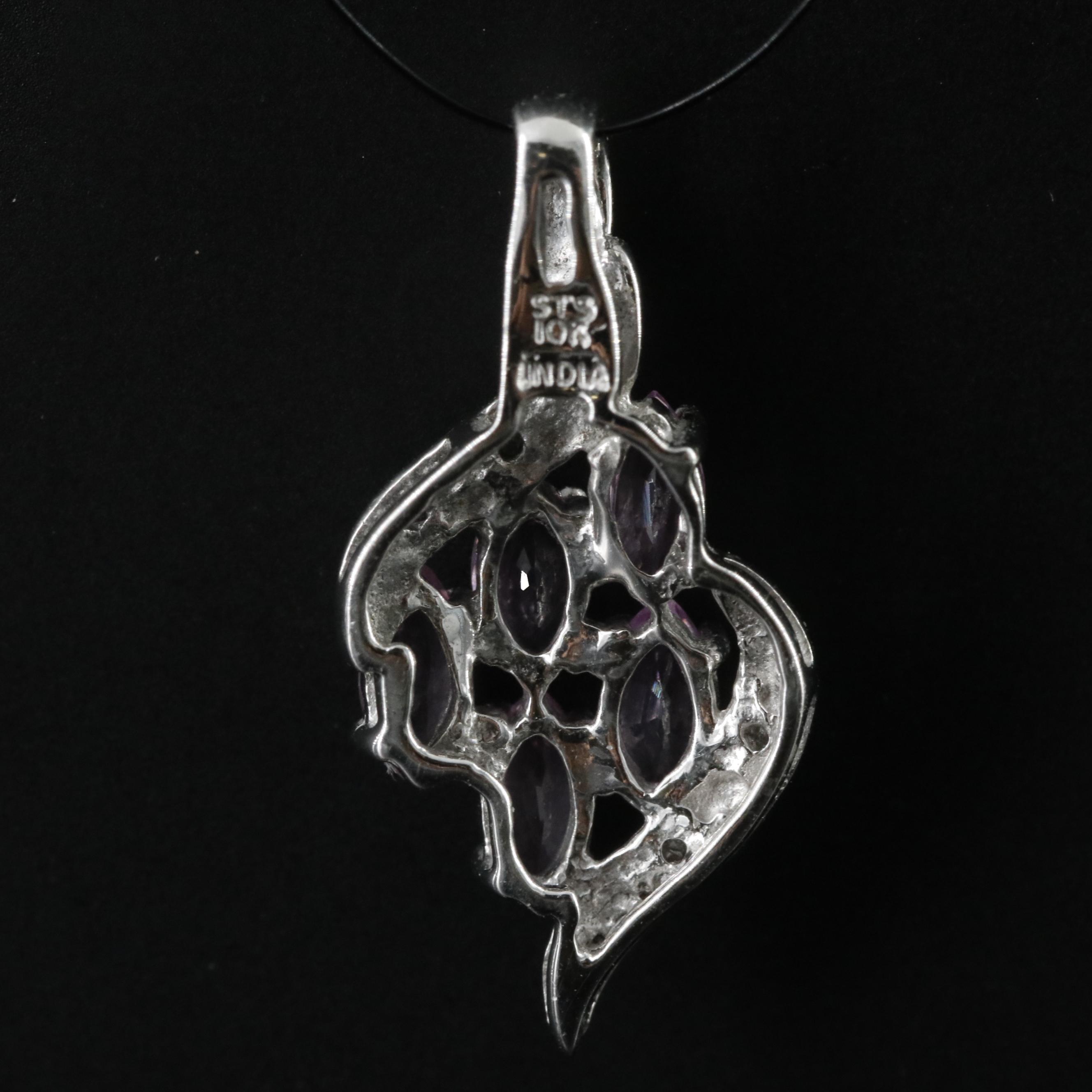 10K Pink Sapphire and Diamond Pendant