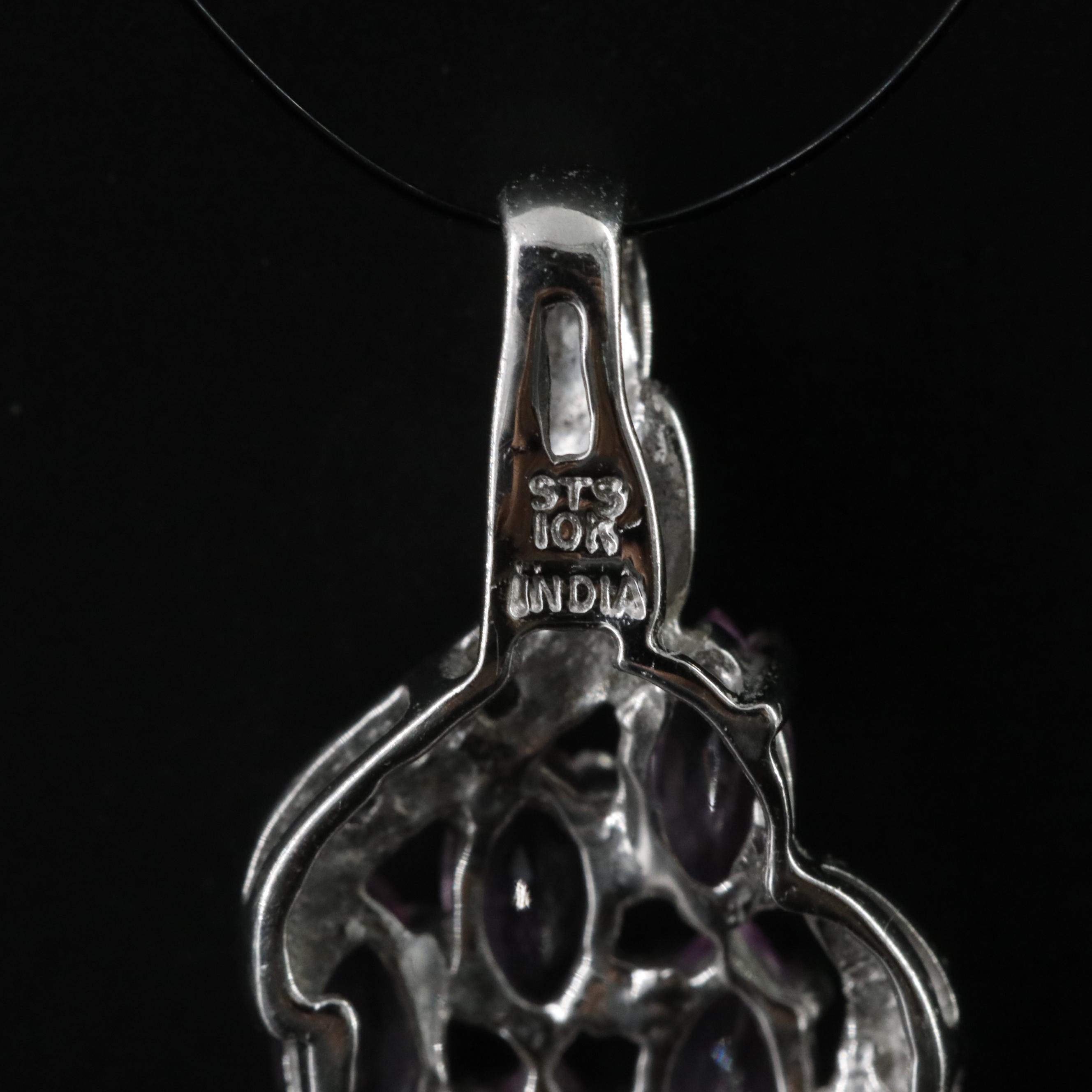 10K Pink Sapphire and Diamond Pendant