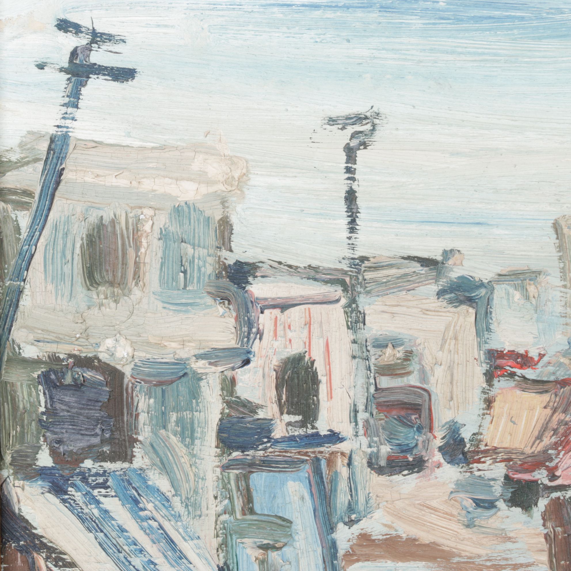 Akira Impressionist Oil Paintings of Urban Communities and Towns, 1965