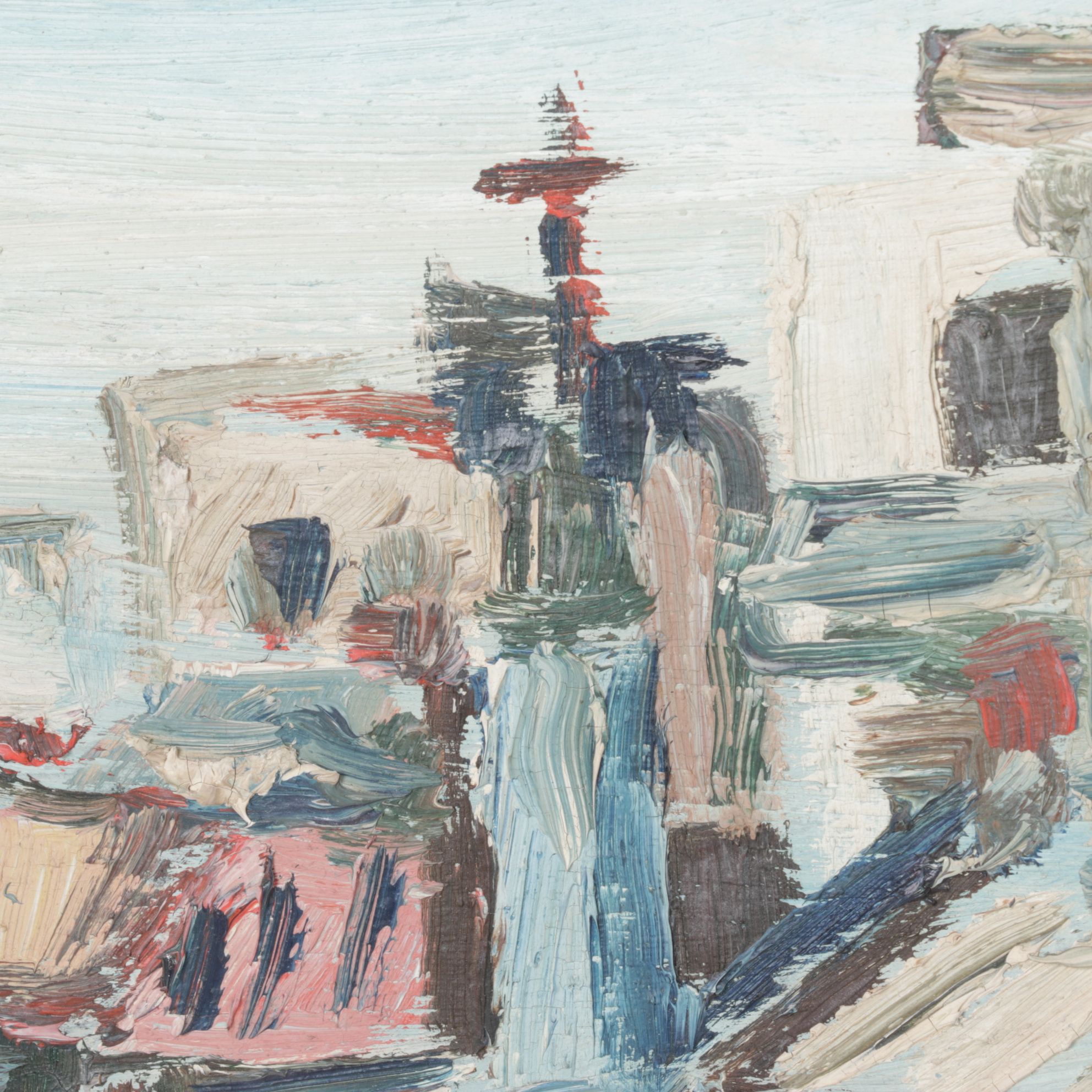 Akira Impressionist Oil Paintings of Urban Communities and Towns, 1965