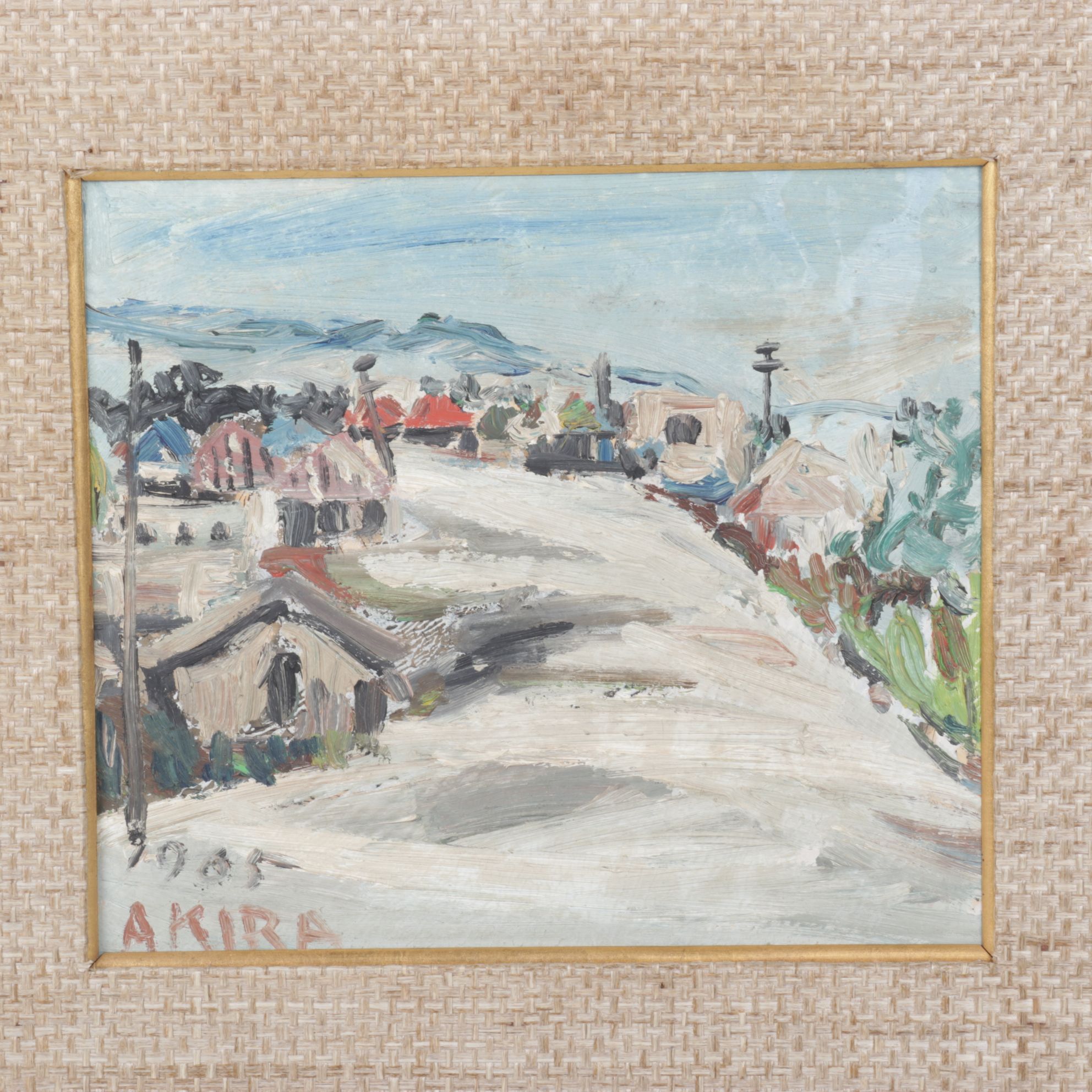 Akira Impressionist Oil Paintings of Urban Communities and Towns, 1965