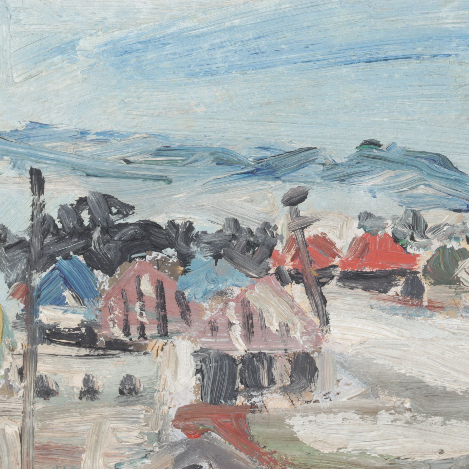 Akira Impressionist Oil Paintings of Urban Communities and Towns, 1965