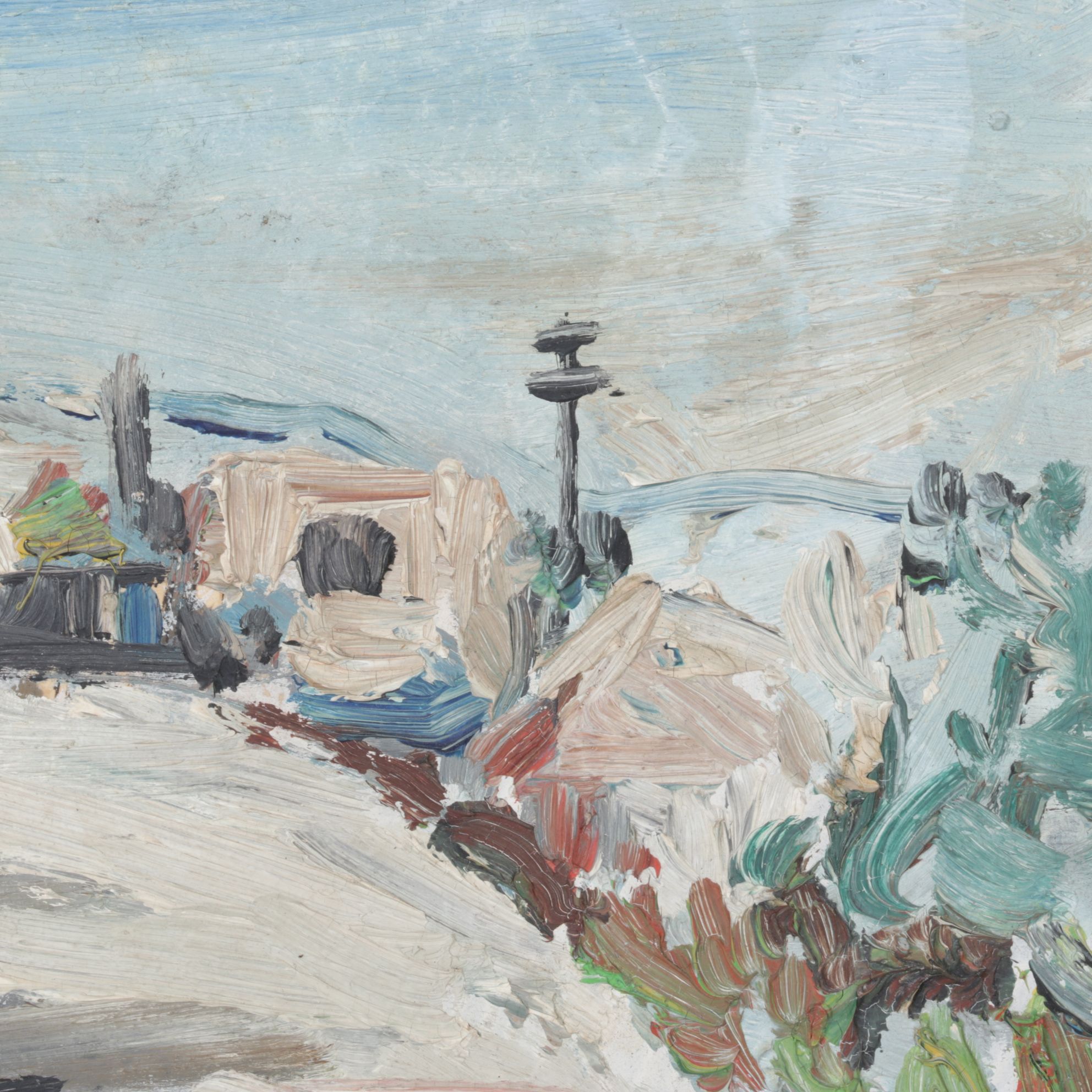 Akira Impressionist Oil Paintings of Urban Communities and Towns, 1965