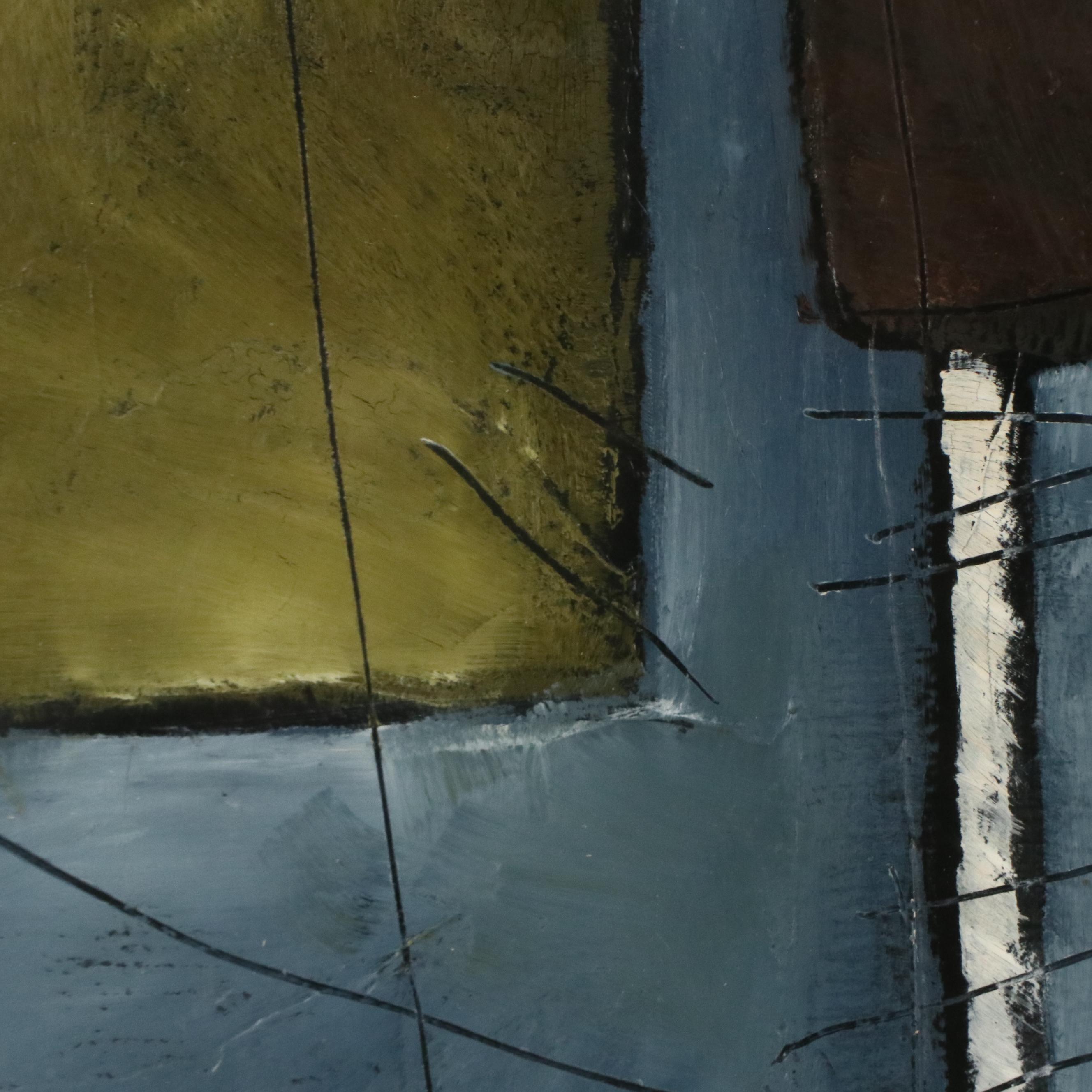 Mia Stone Stylized Still Life Acrylic Painting, 21st Century