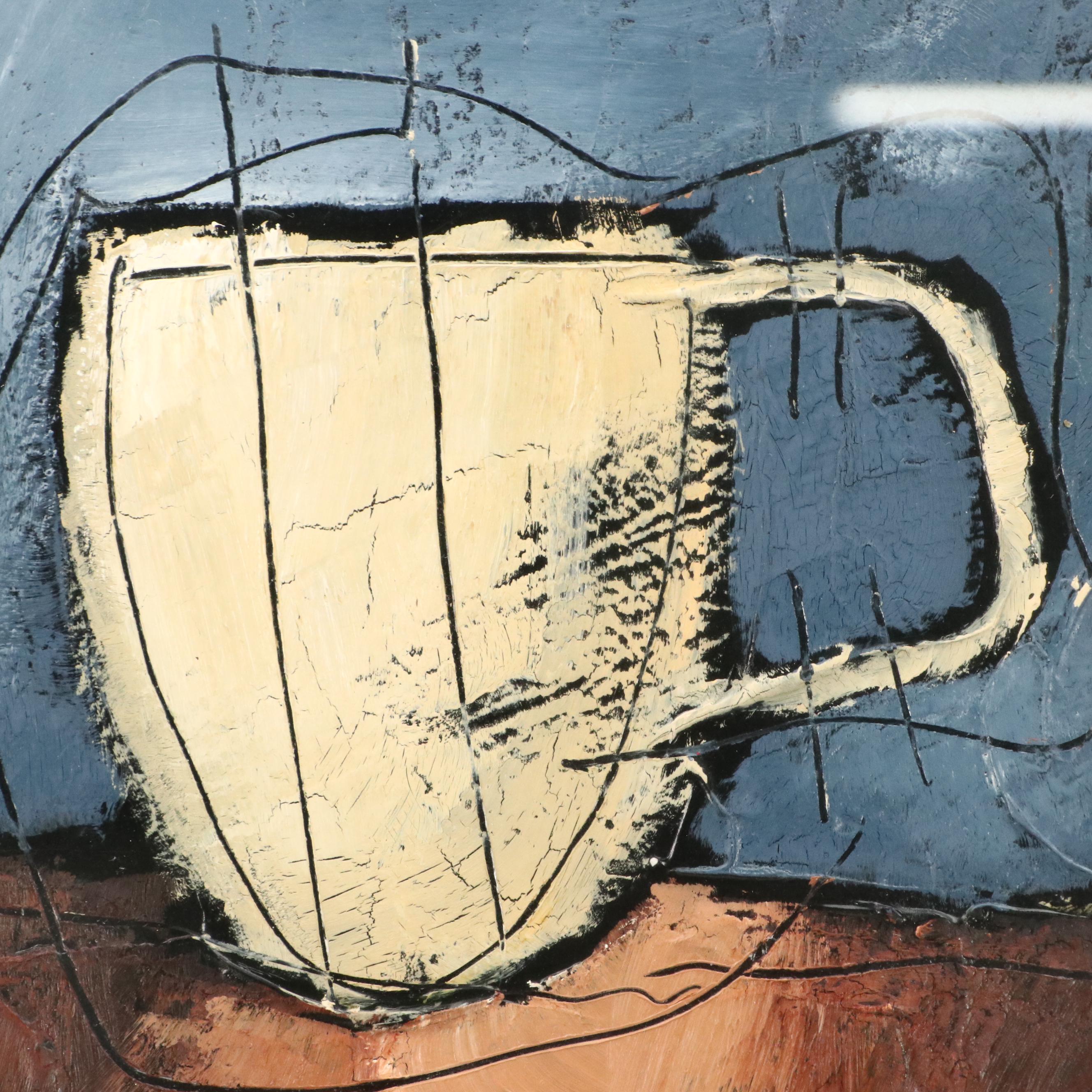 Mia Stone Stylized Still Life Acrylic Painting, 21st Century