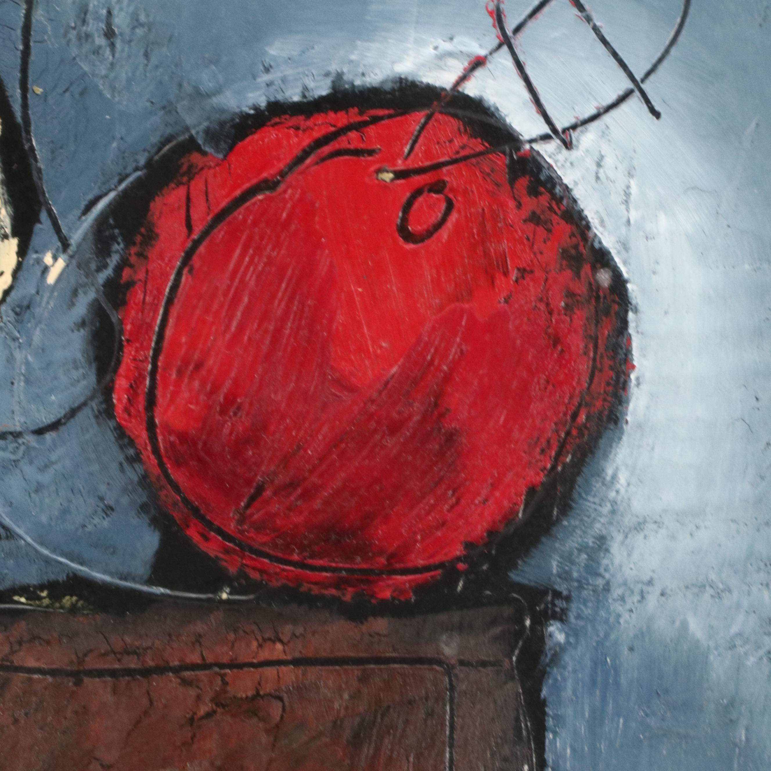 Mia Stone Stylized Still Life Acrylic Painting, 21st Century