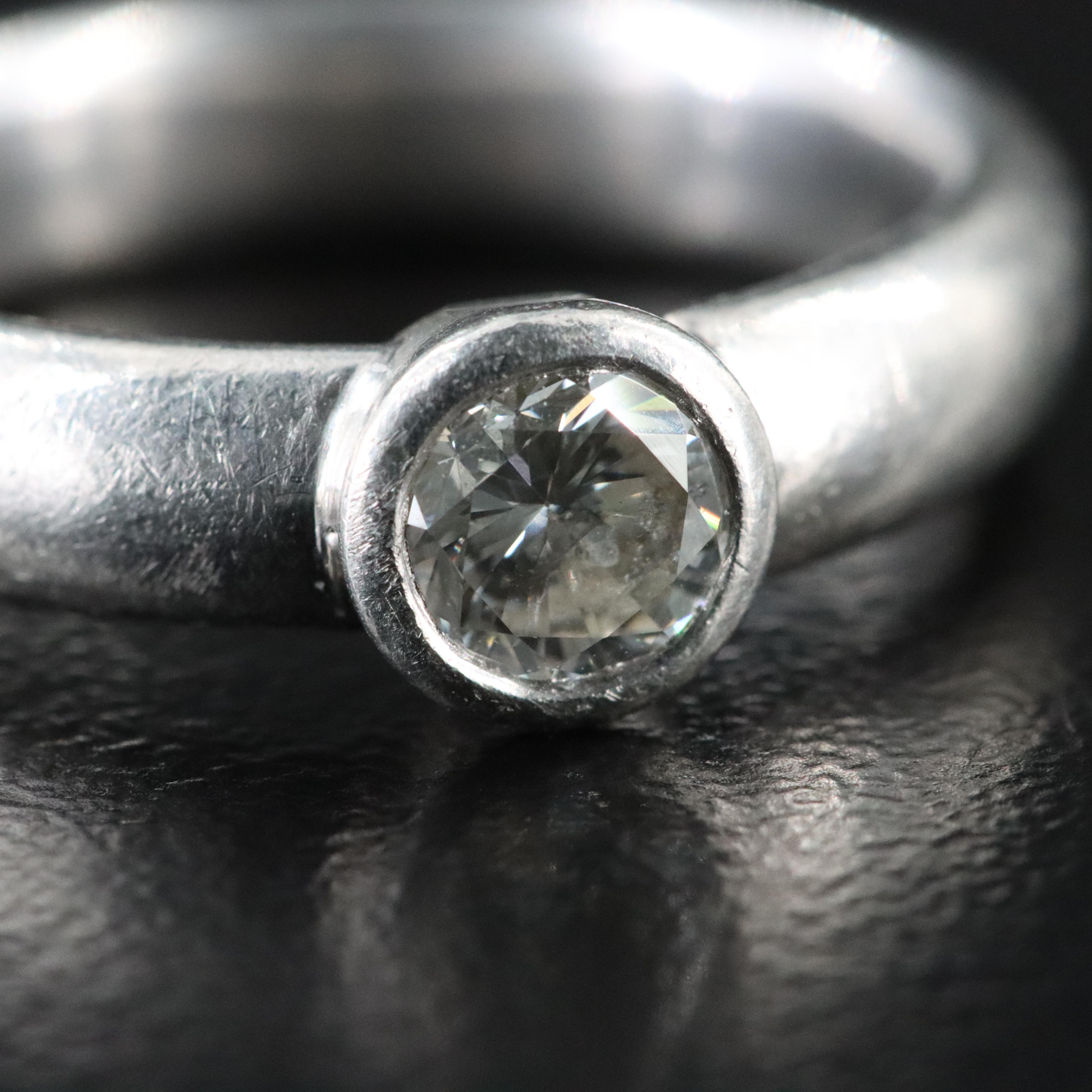 Platinum 0.38 CT Diamond Solitaire Ring