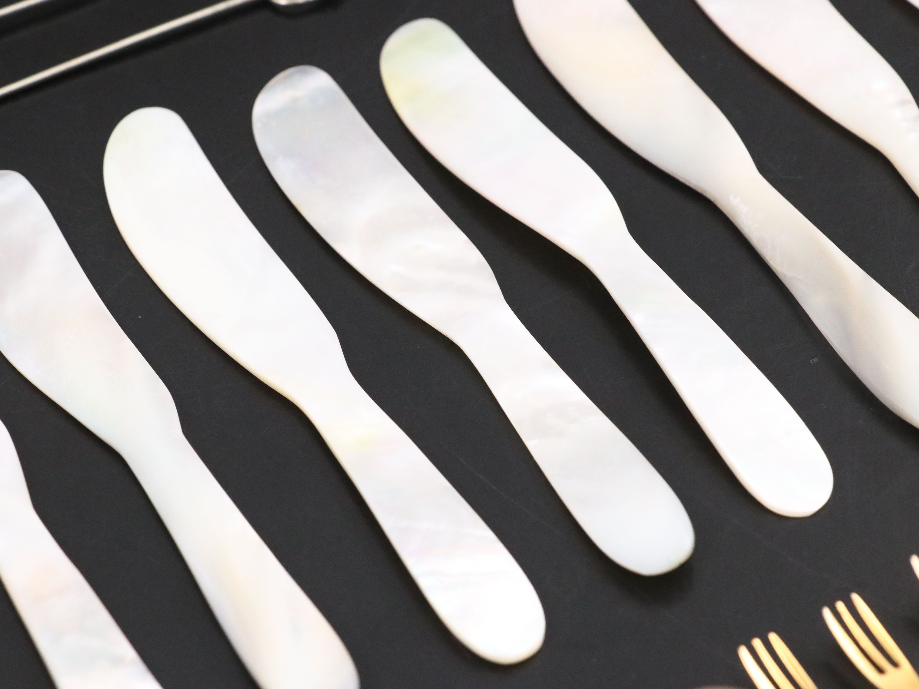 Inlaid Abalone Metal Spoons with Other MOP, Plastic, and Metal Flatware