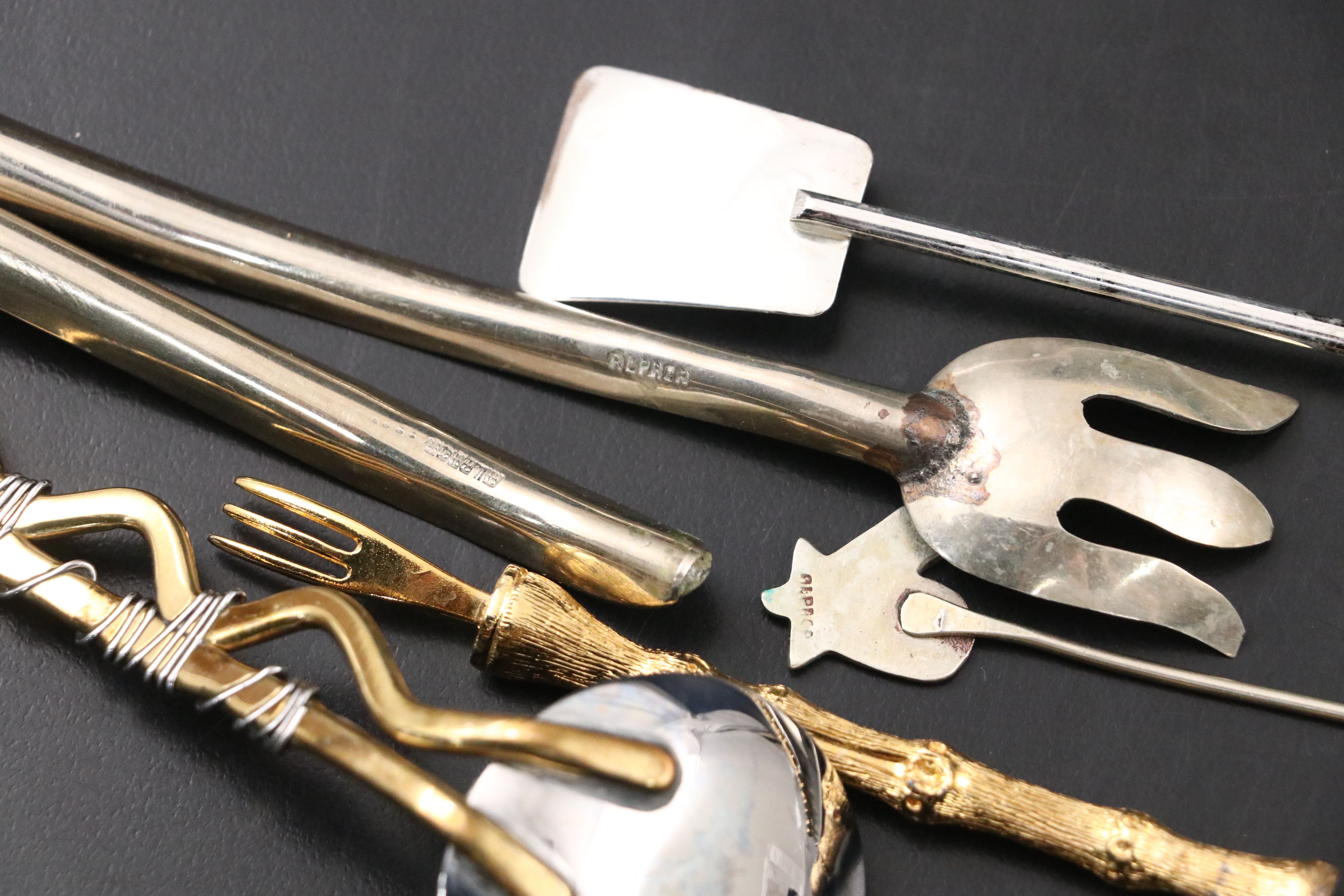 Inlaid Abalone Metal Spoons with Other MOP, Plastic, and Metal Flatware