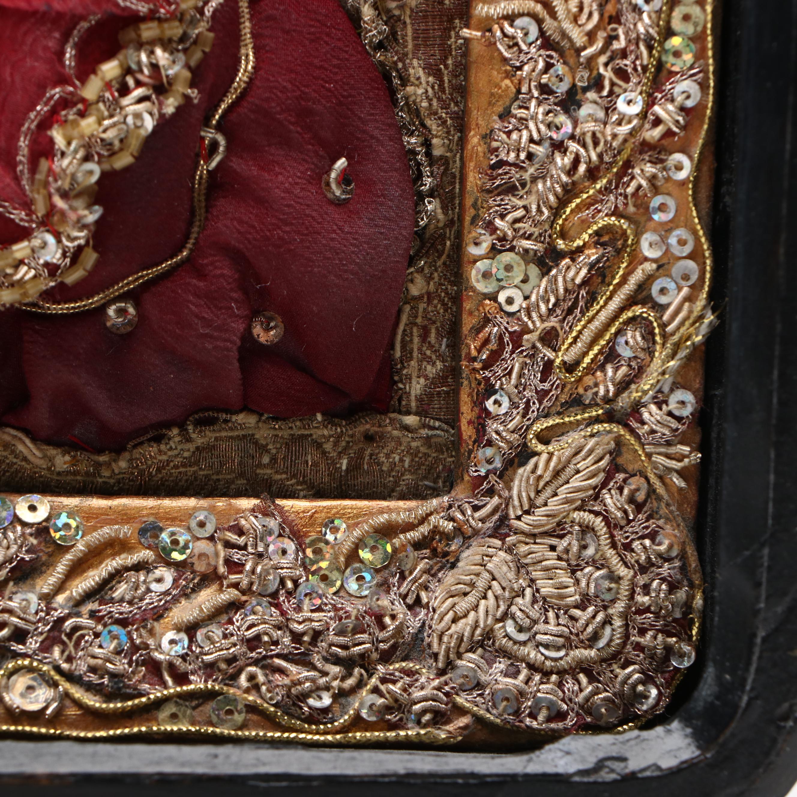 Russian Orthodox Icon with Embroidered Riza, Late 19th/Early 20th Century