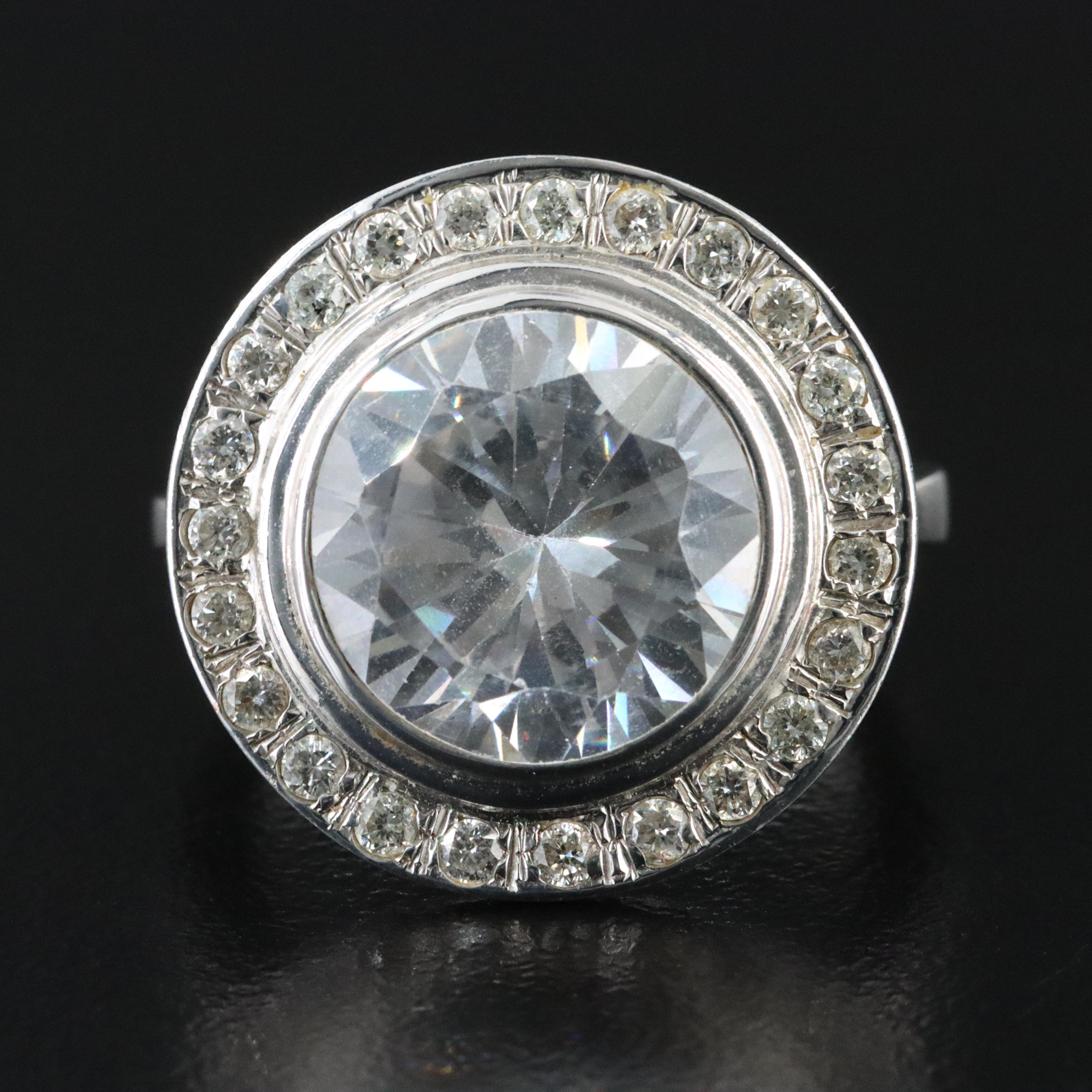 10K and 14K CZ and Diamond Halo Ring