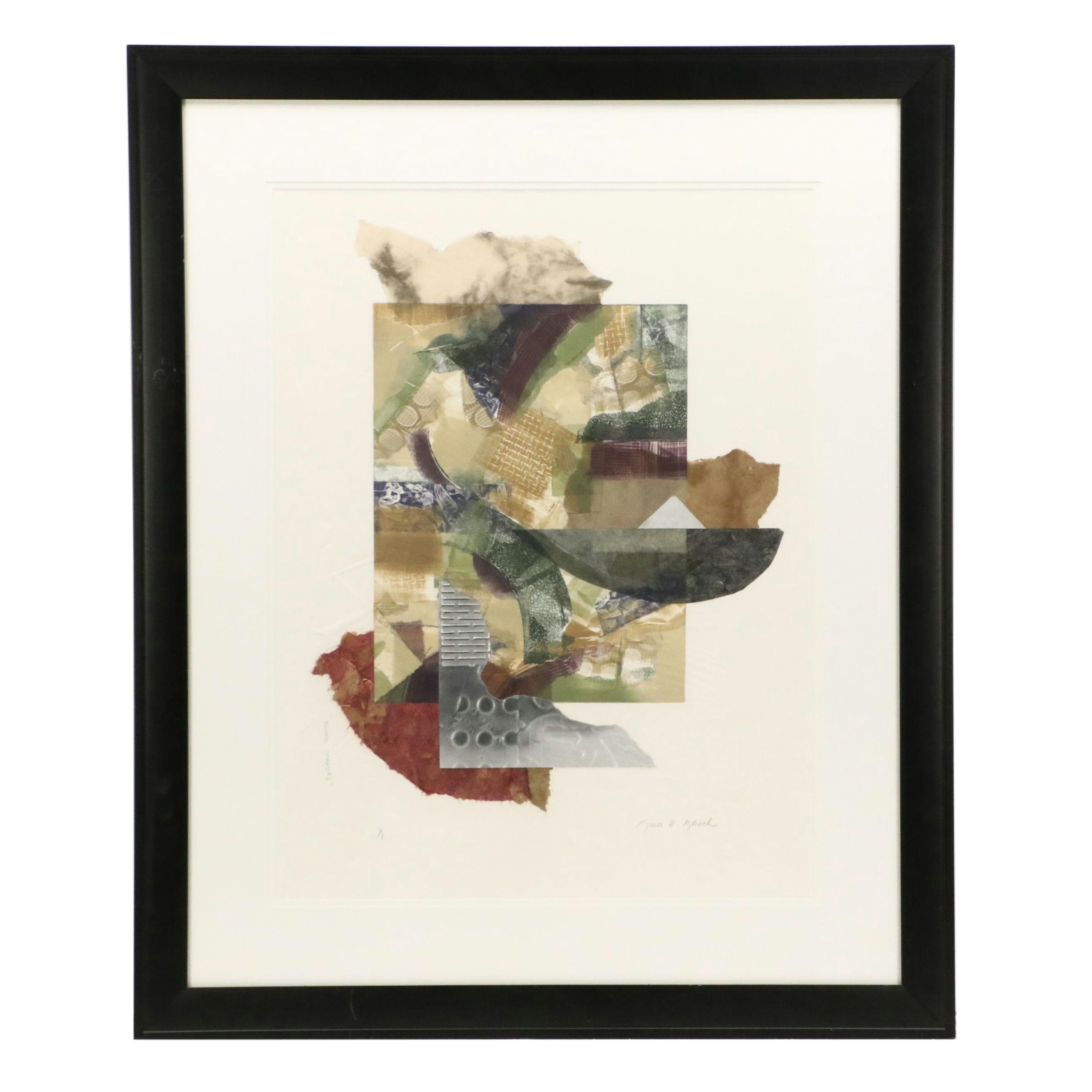 Bruce Bleach Embossed Monoprint "Silver Shard #6"