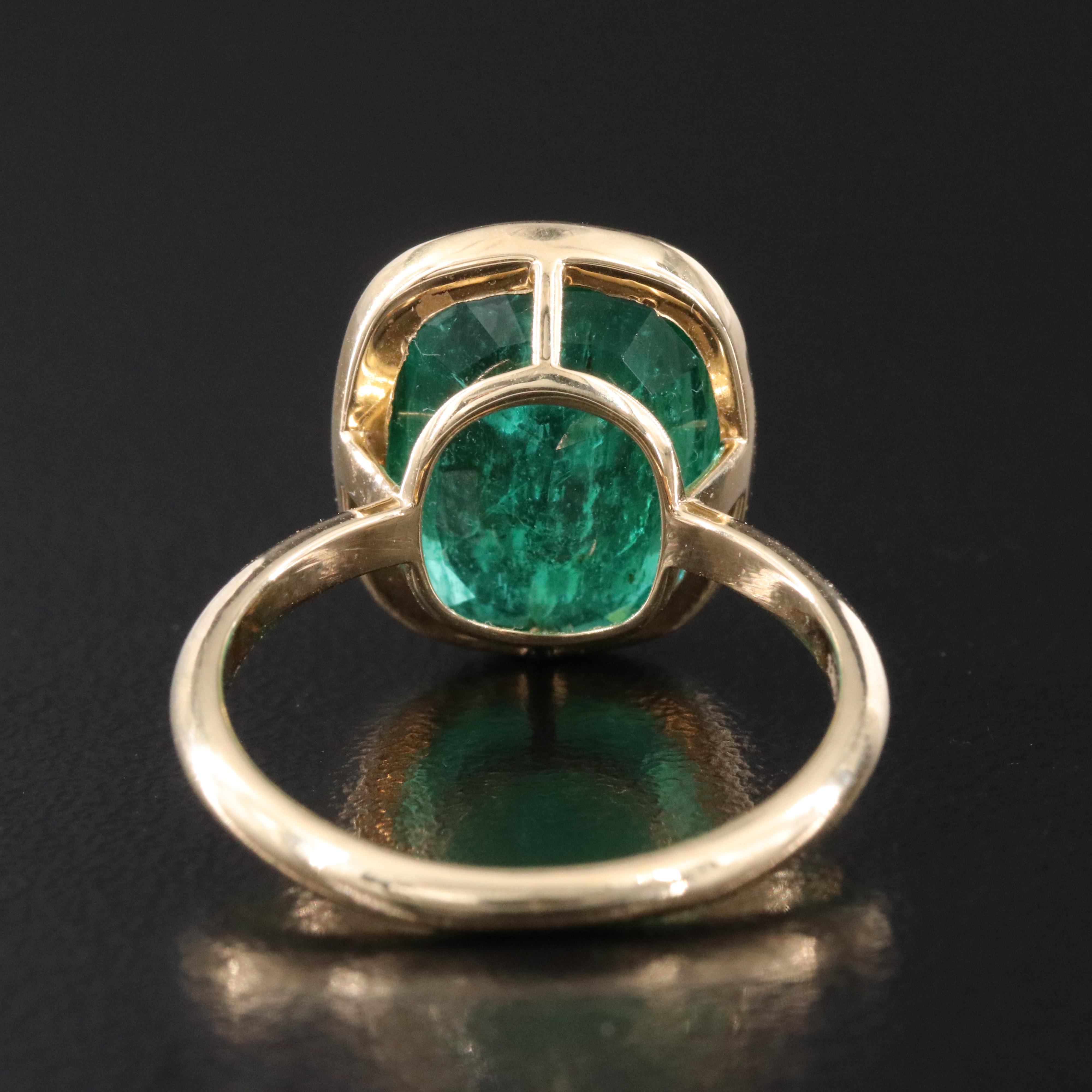 18K 6.30 CT Emerald Solitaire Ring