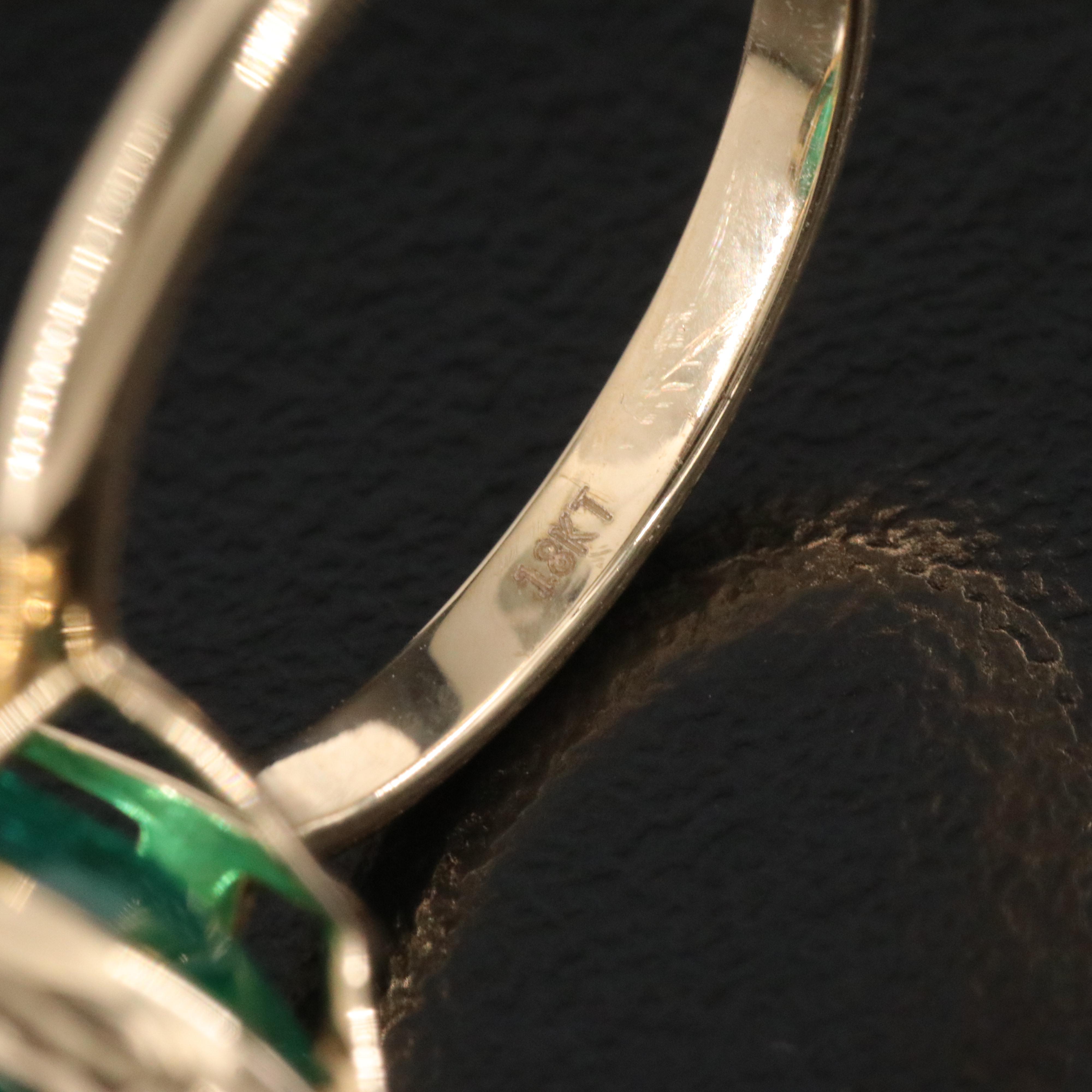 18K 6.30 CT Emerald Solitaire Ring