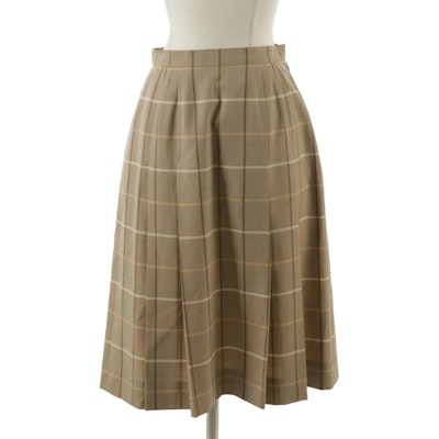 Burberrys Wool Vintage Check Pleated Skirt Burberrys Wool Vintage Check Pleated Skirt