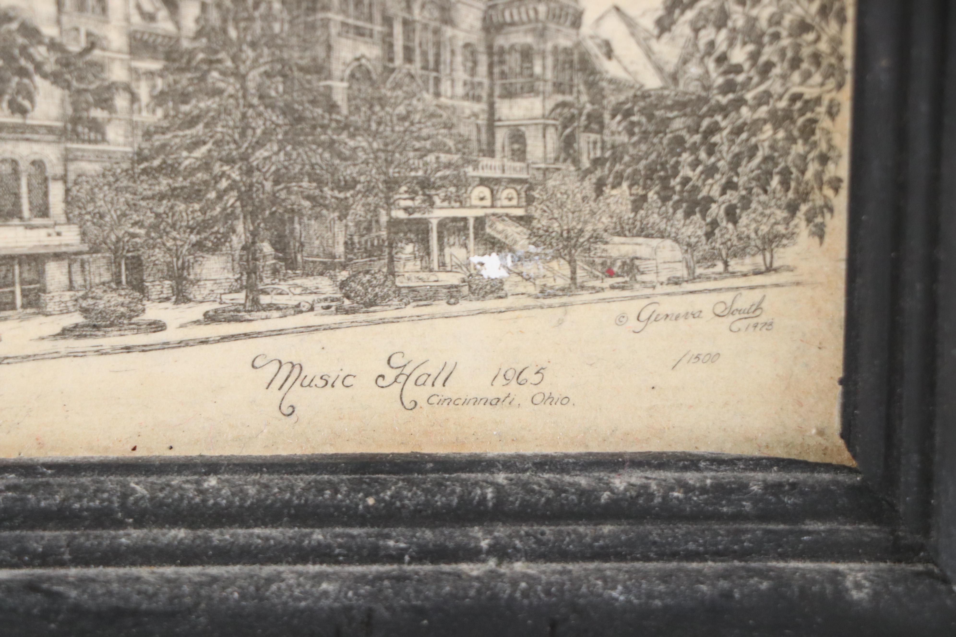 Etching After Geneva South "Music Hall, 1965," 1973