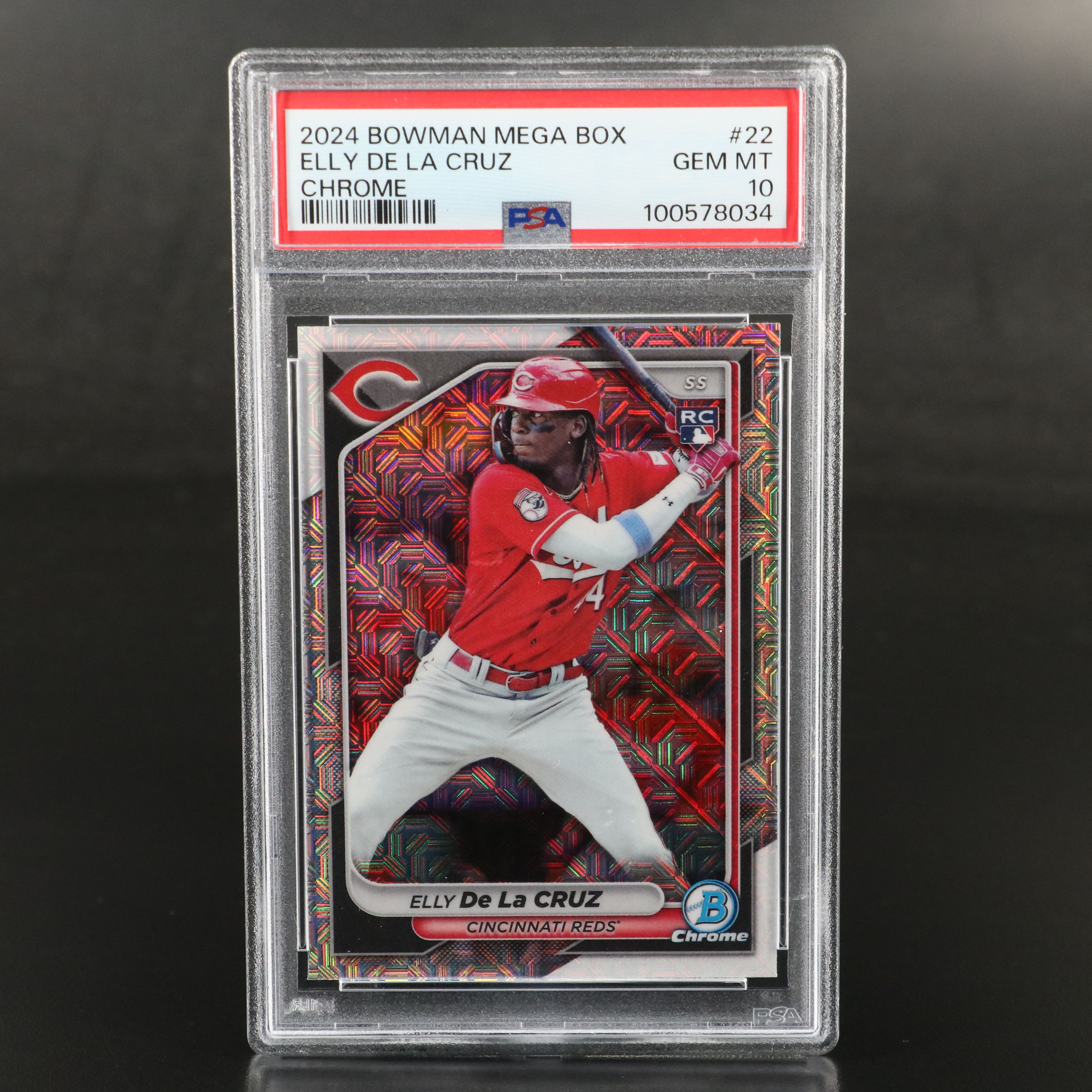 2024 Bowman Chrome Elly De La Cruz Mega Box Refractor Rookie Card Graded PSA 10