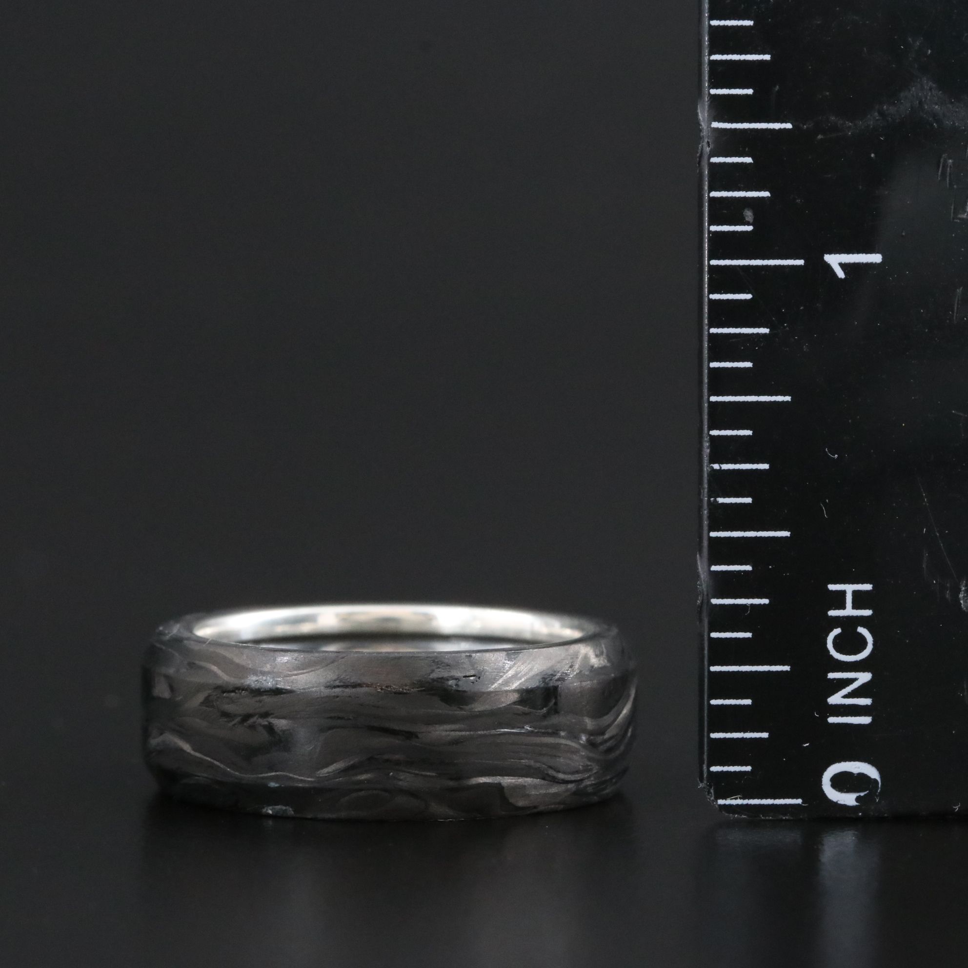 David Yurman Streamline Sterling Forged Carbon Beveled Band