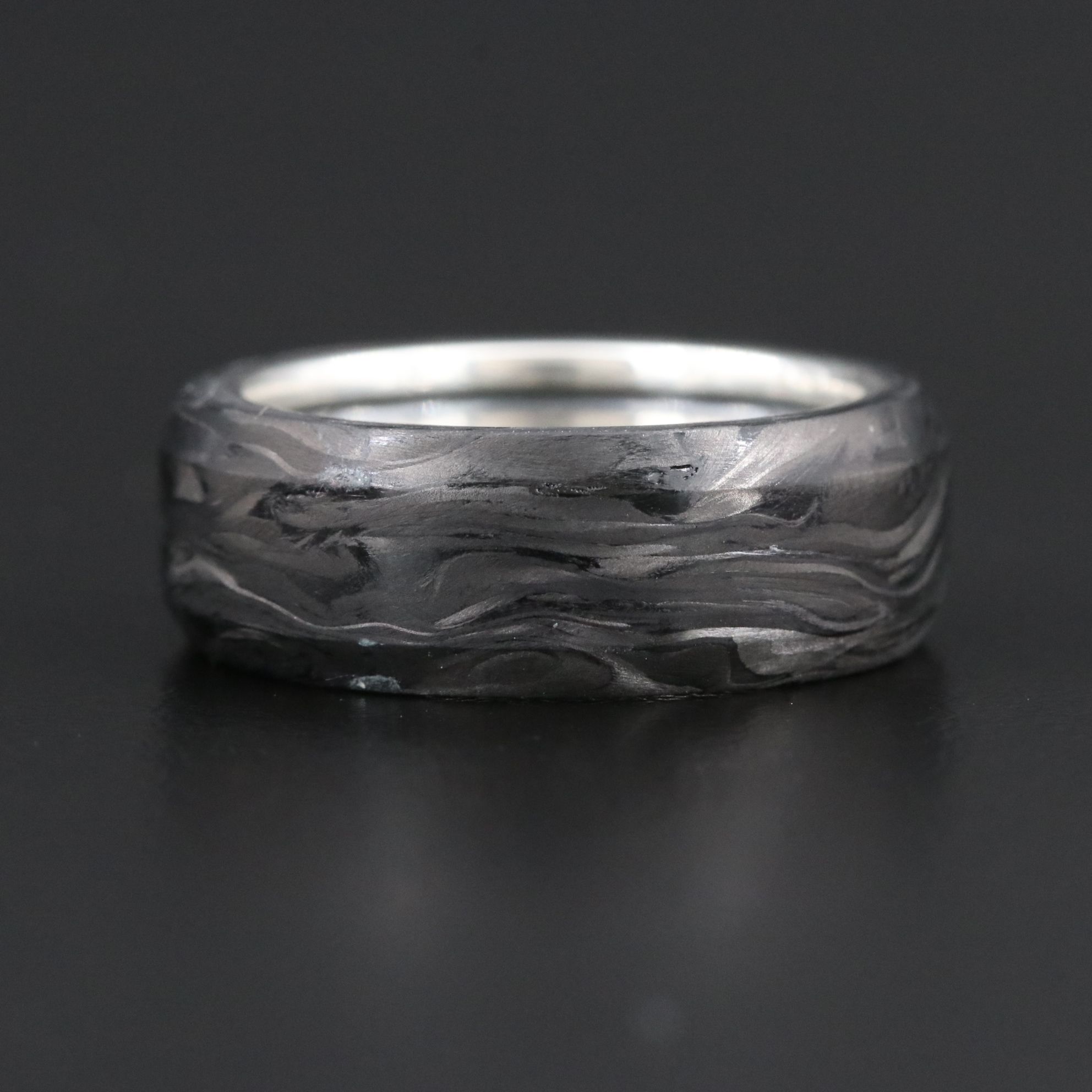 David Yurman Streamline Sterling Forged Carbon Beveled Band