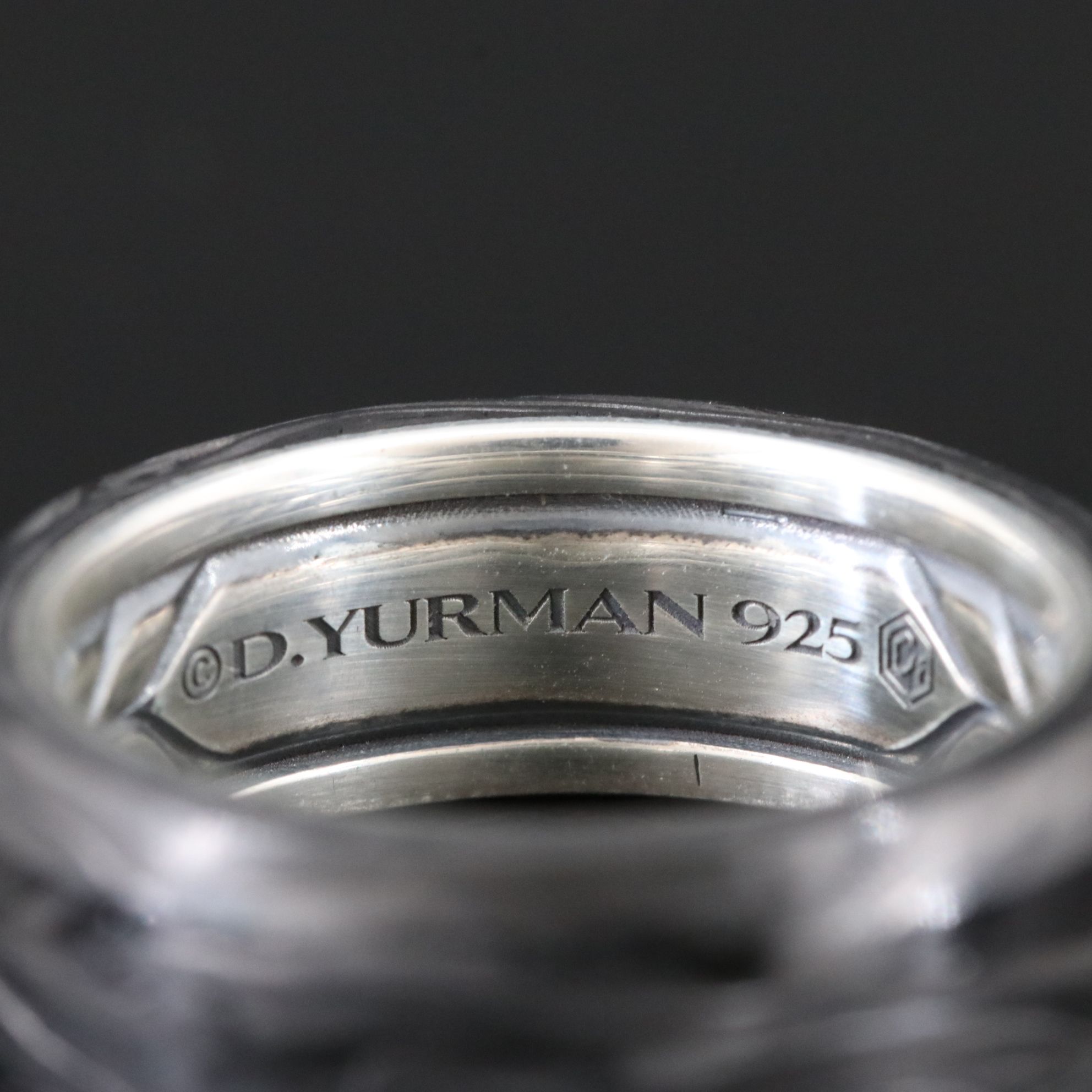 David Yurman Streamline Sterling Forged Carbon Beveled Band