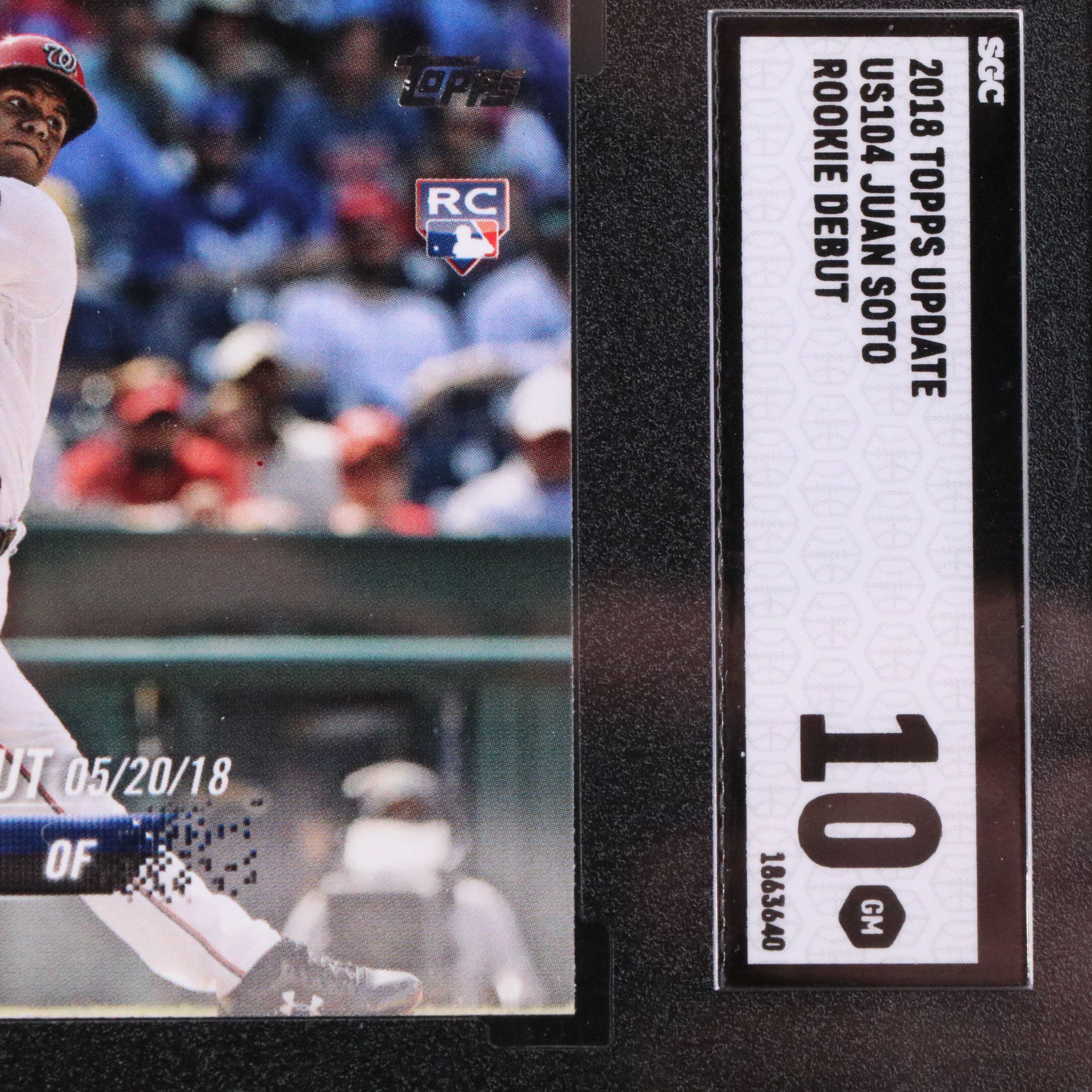 2018 Topps Update Juan Soto Washington Nationals Rookie Card Graded SGC 10