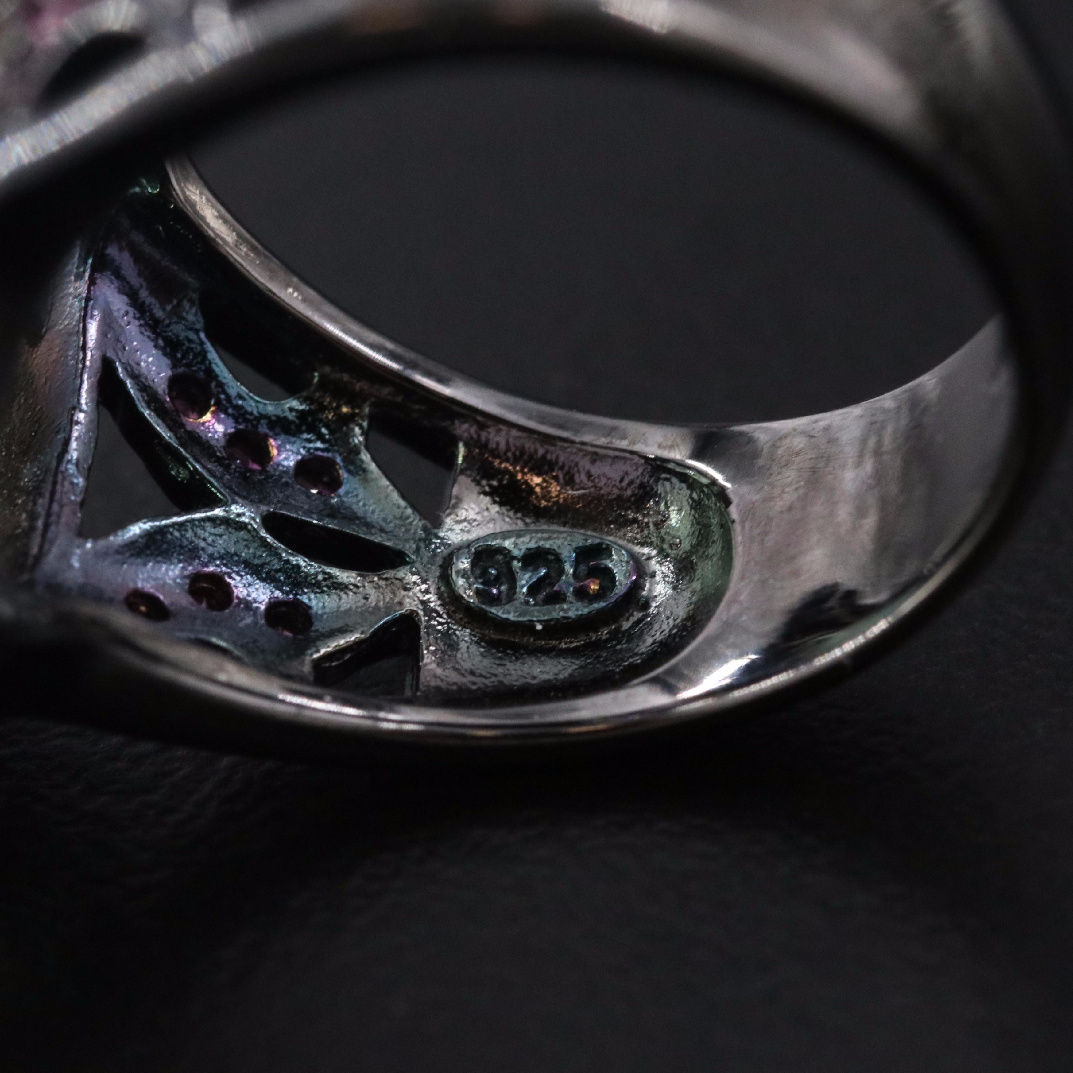 Sterling Quartz, CZ and Ruby Ring