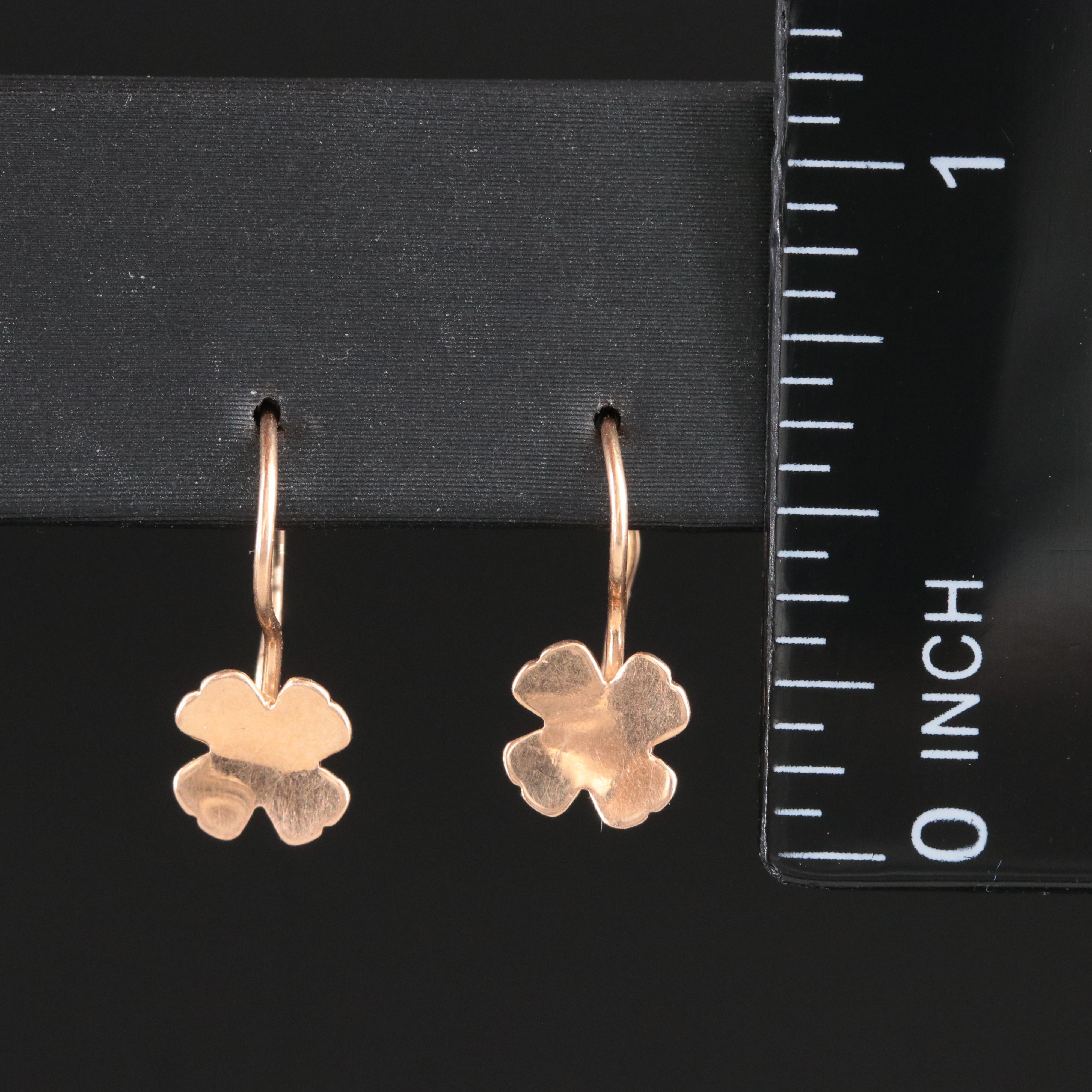 14K Clover Earrings