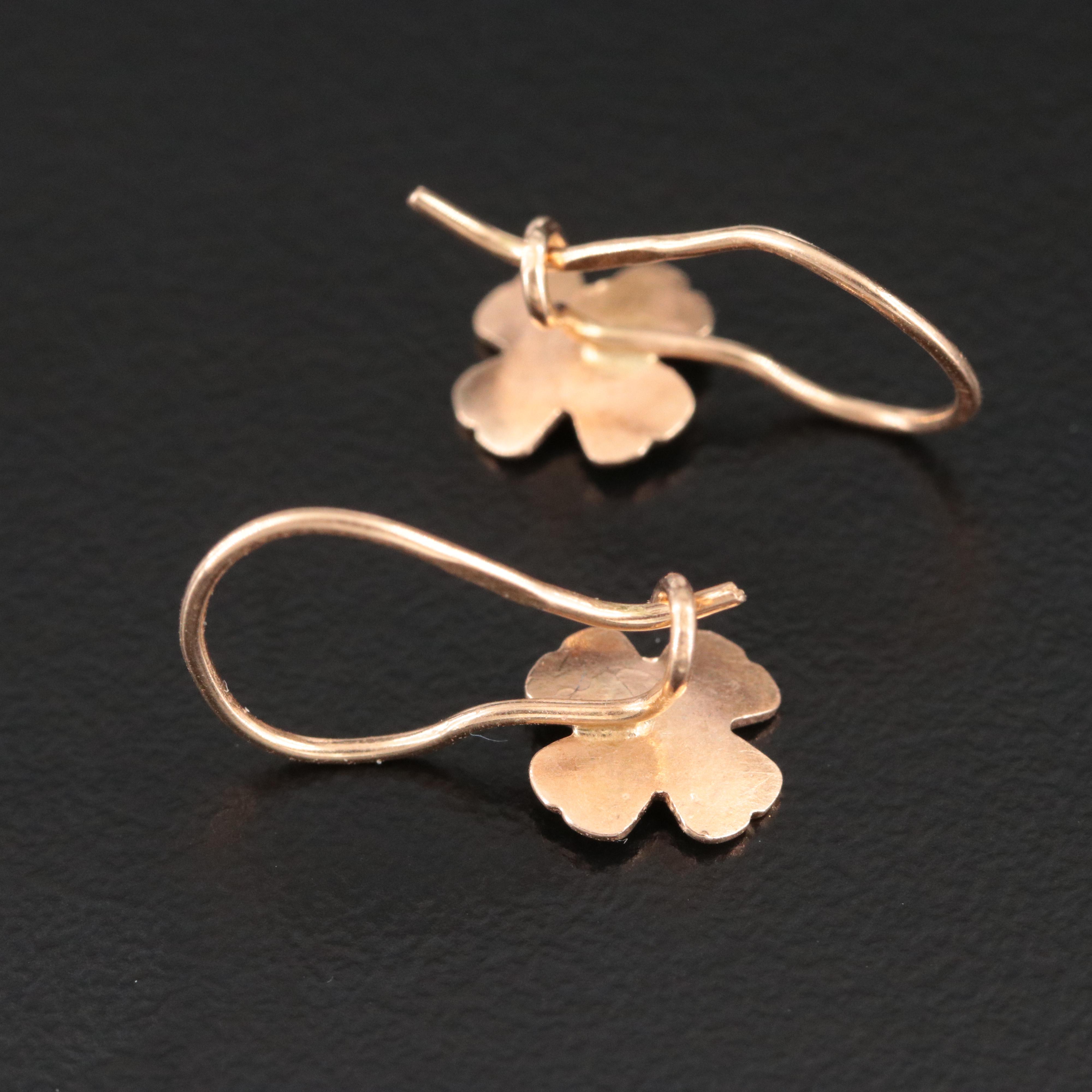 14K Clover Earrings