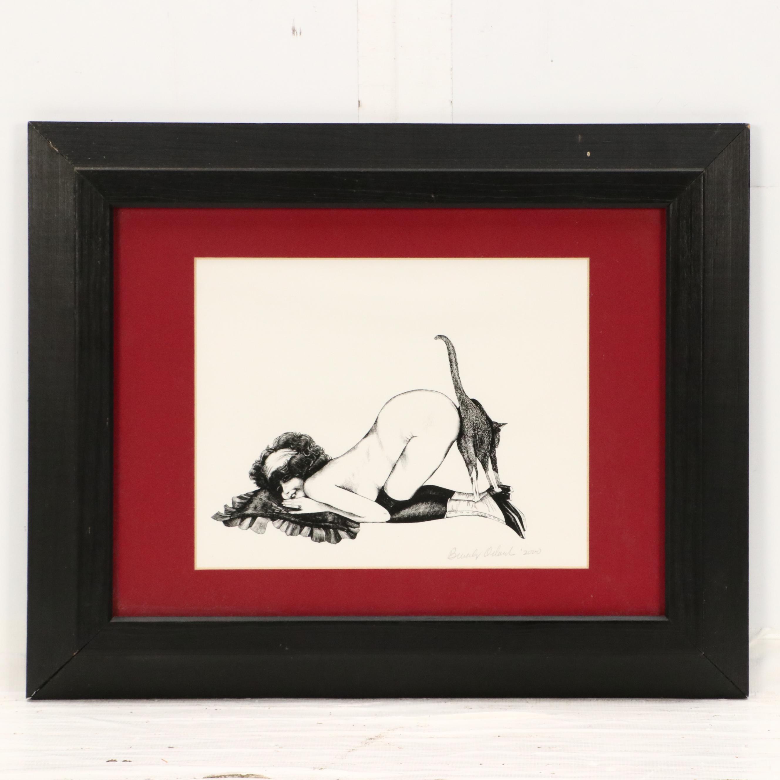 Digital Prints of Women with Cats, 2000