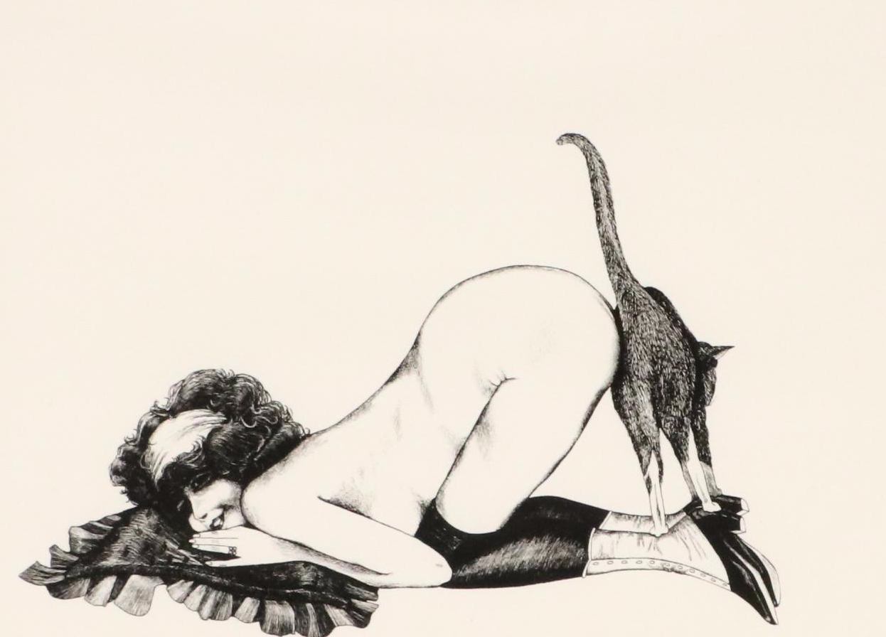 Digital Prints of Women with Cats, 2000