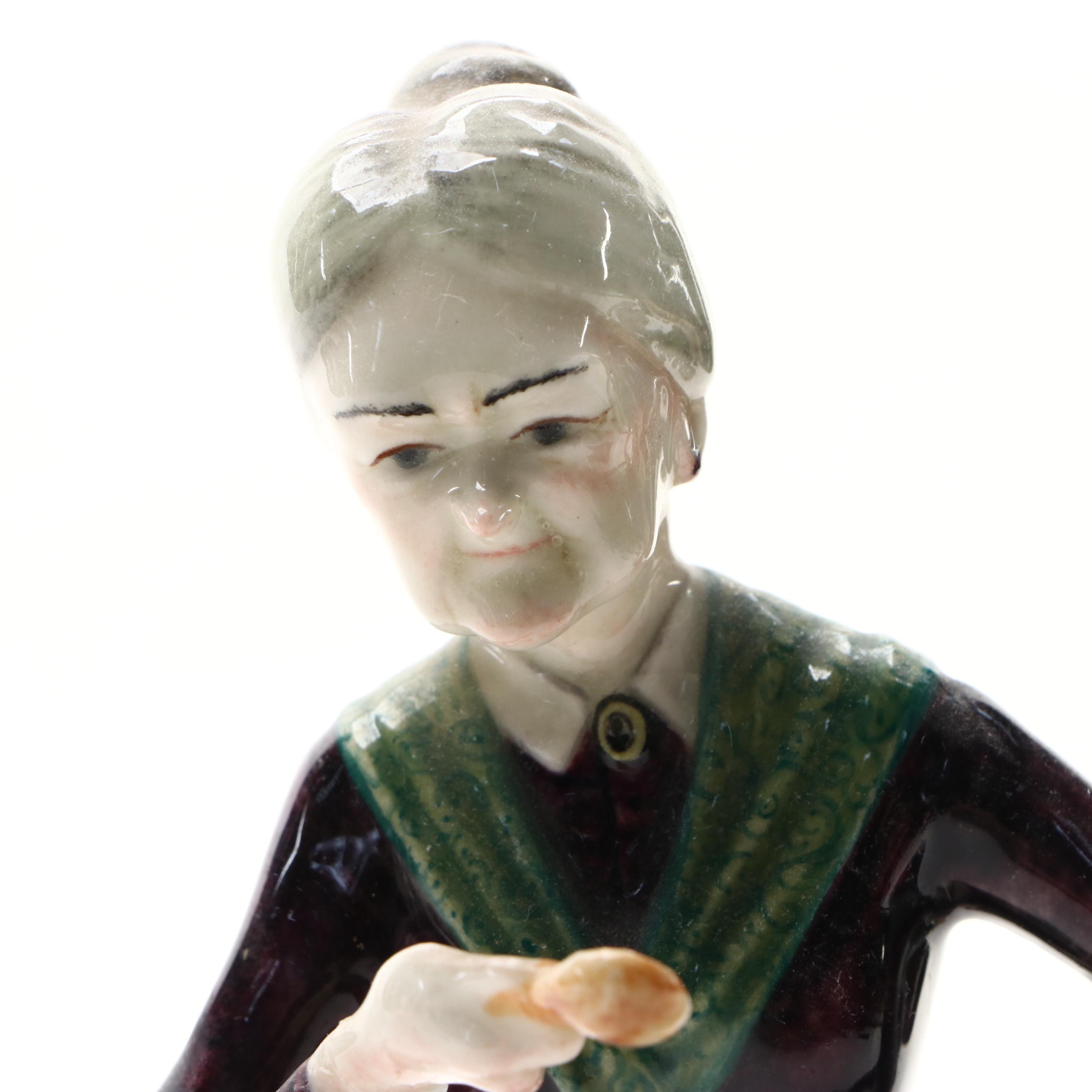 Gort Bone China "Huckleberry Finn" and "Aunt Polly" Figurines