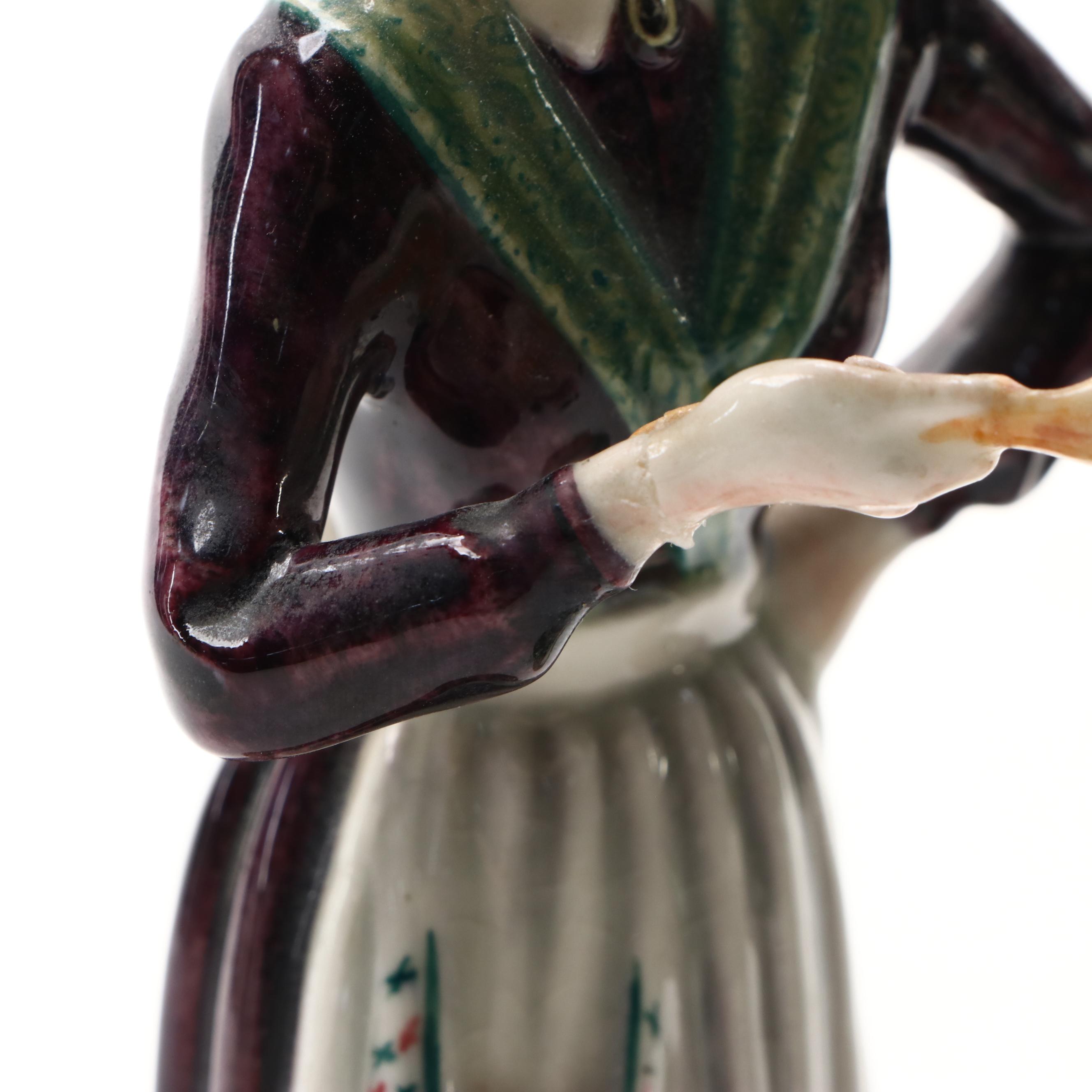 Gort Bone China "Huckleberry Finn" and "Aunt Polly" Figurines