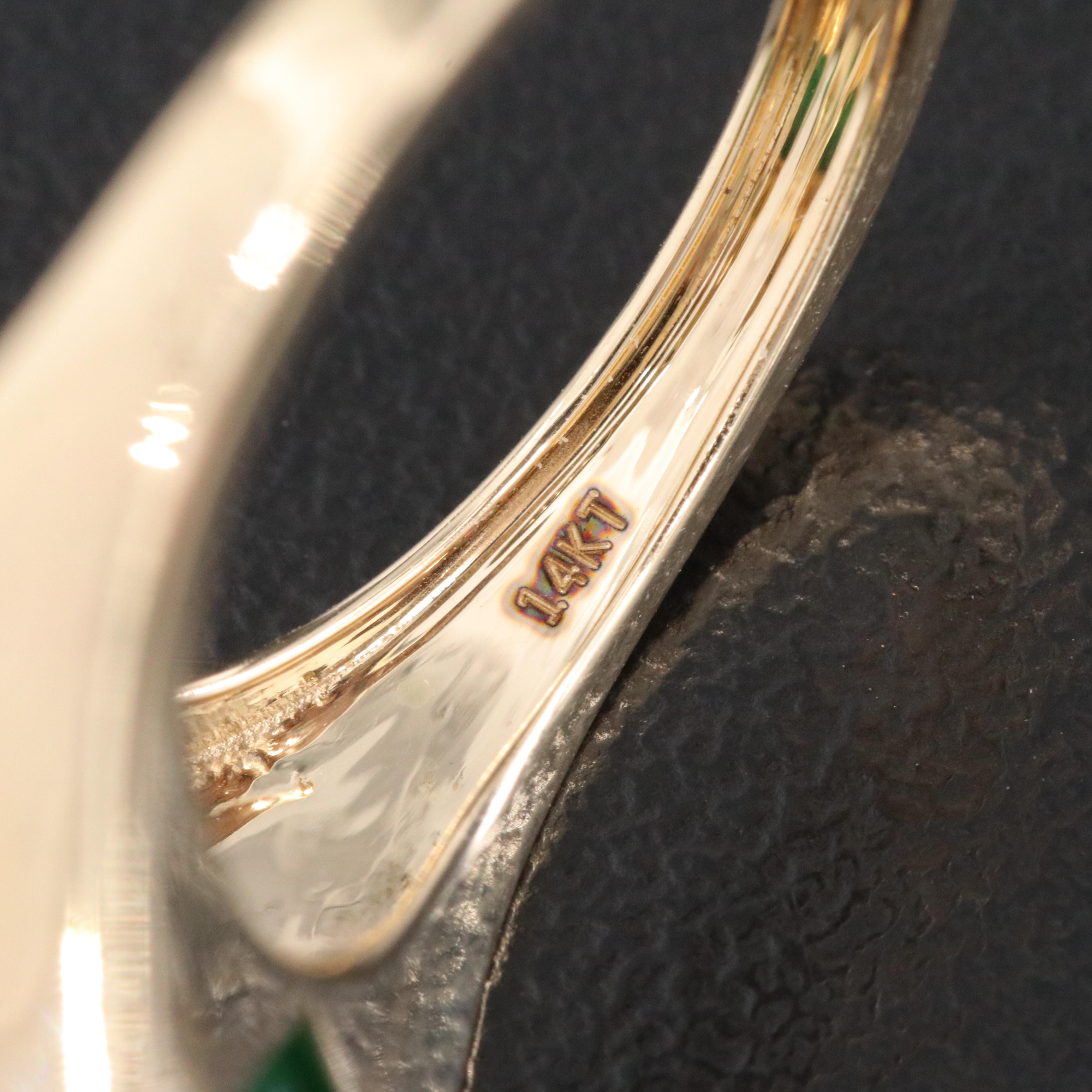 14K 5.36 CT Emerald Solitaire Ring