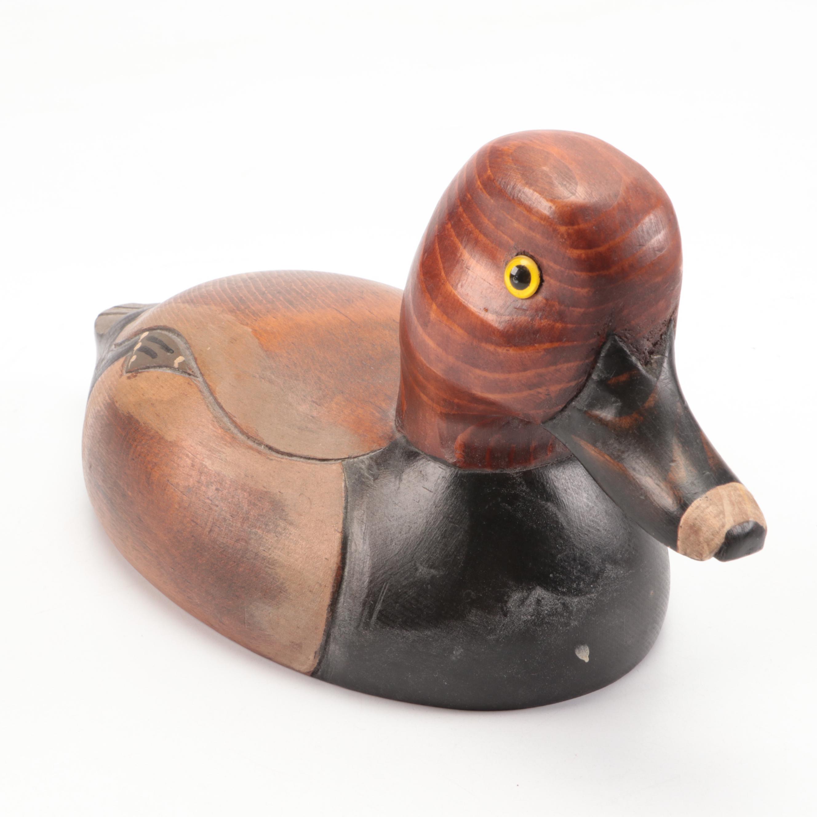 The Wooden Bird Factory Hand-Painted Red Head Drake and Other Duck Decoy