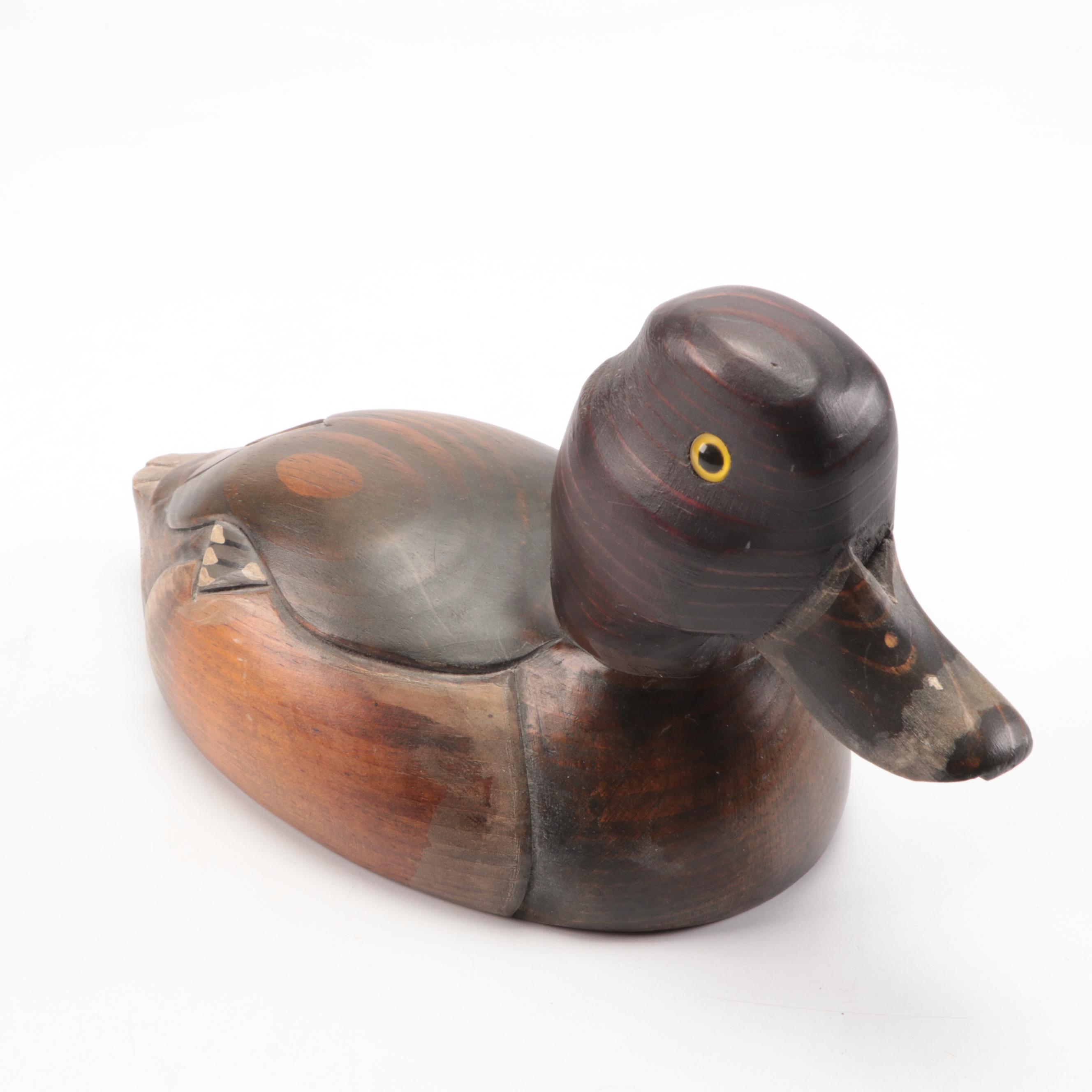 The Wooden Bird Factory Hand-Painted Red Head Drake and Other Duck Decoy