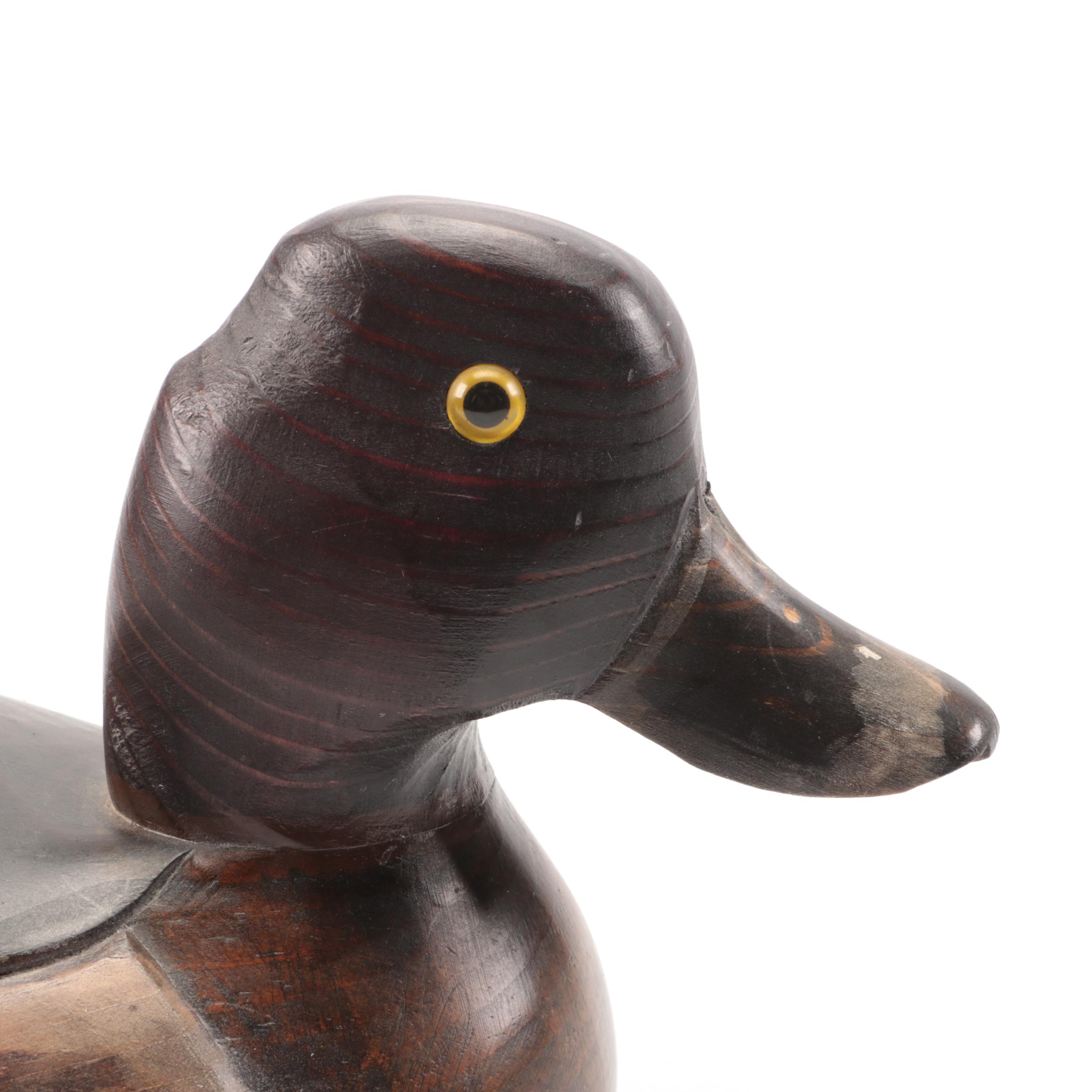 The Wooden Bird Factory Hand-Painted Red Head Drake and Other Duck Decoy