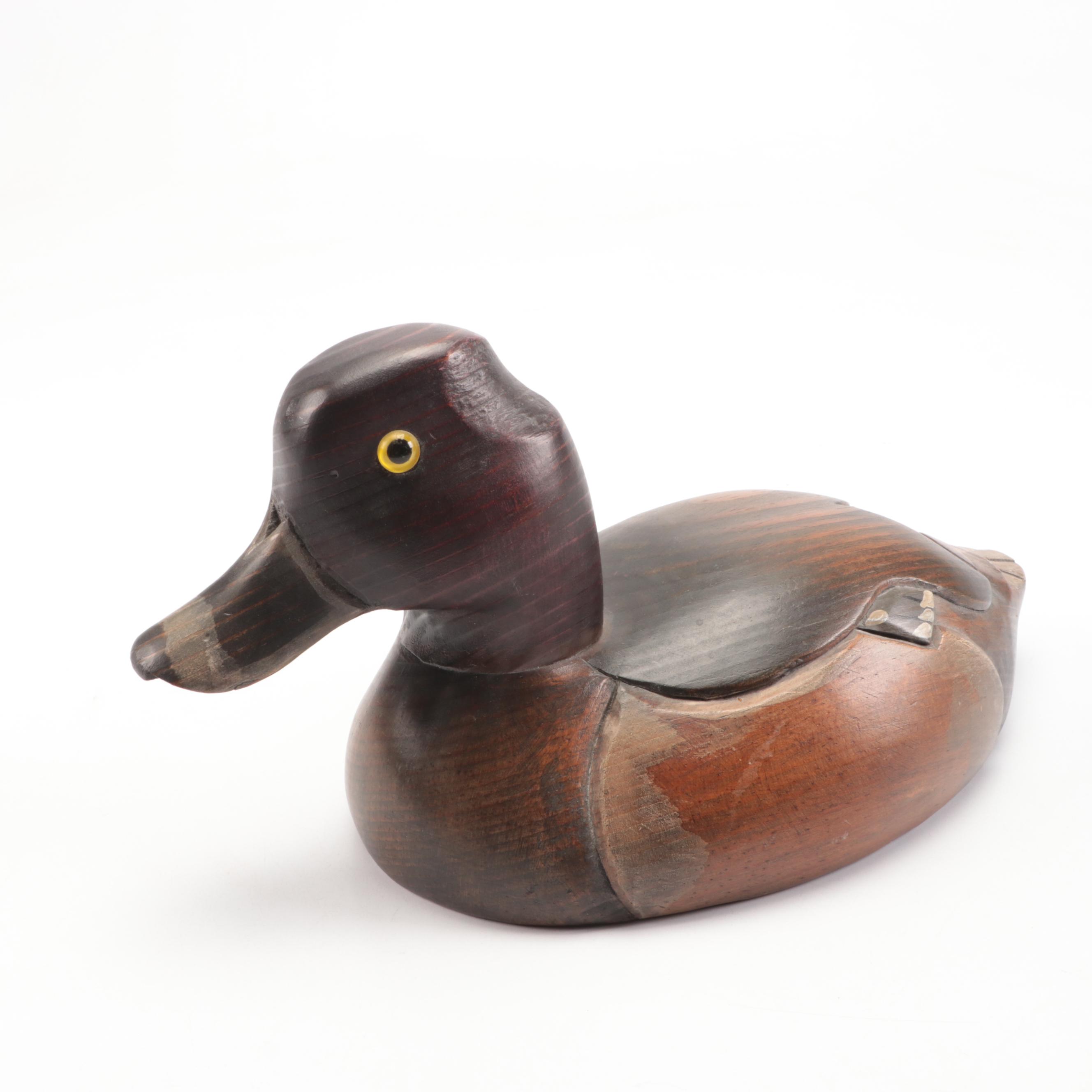 The Wooden Bird Factory Hand-Painted Red Head Drake and Other Duck Decoy