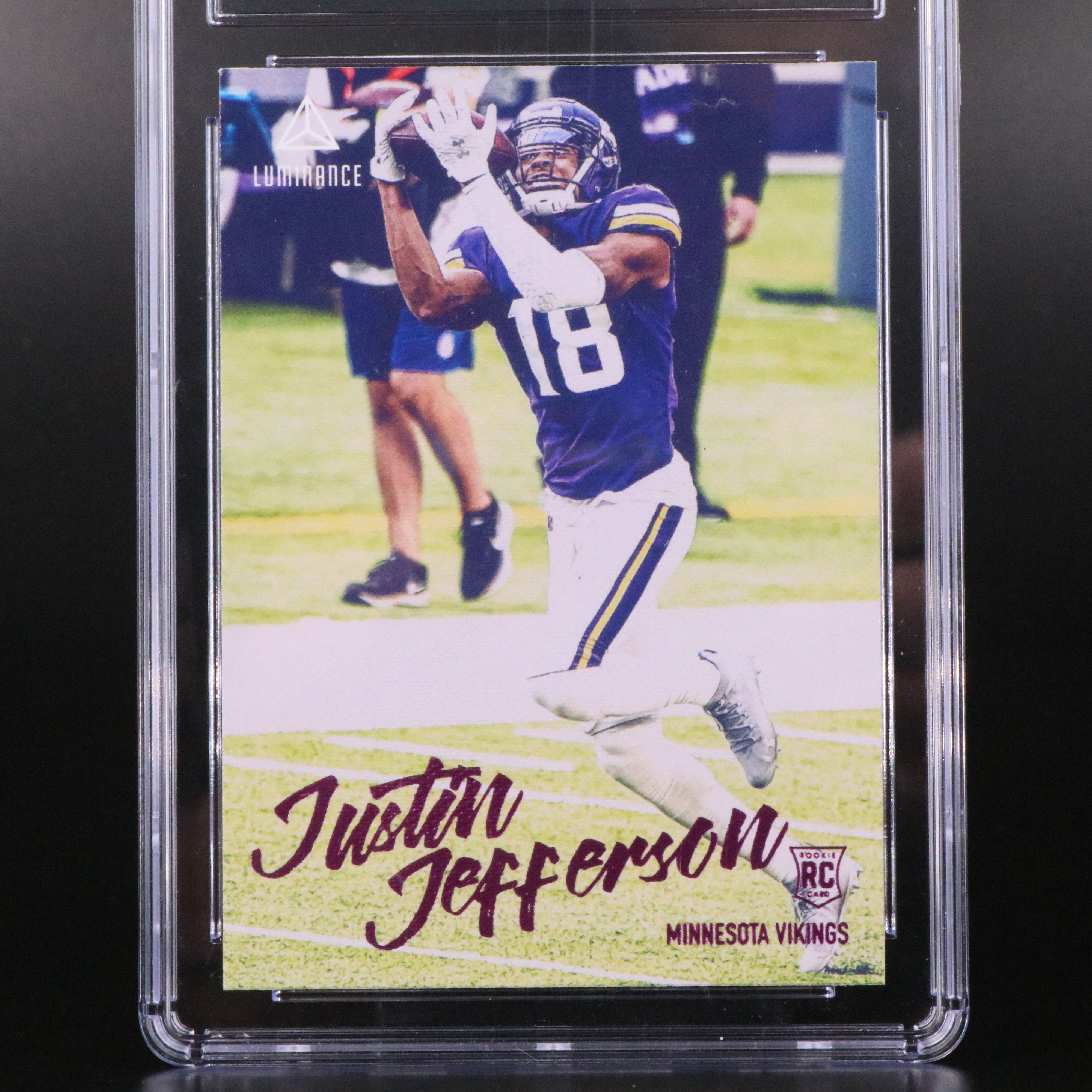 2020 Chronicles Justin Jefferson Pink Rookie Football Card Graded CSG 10