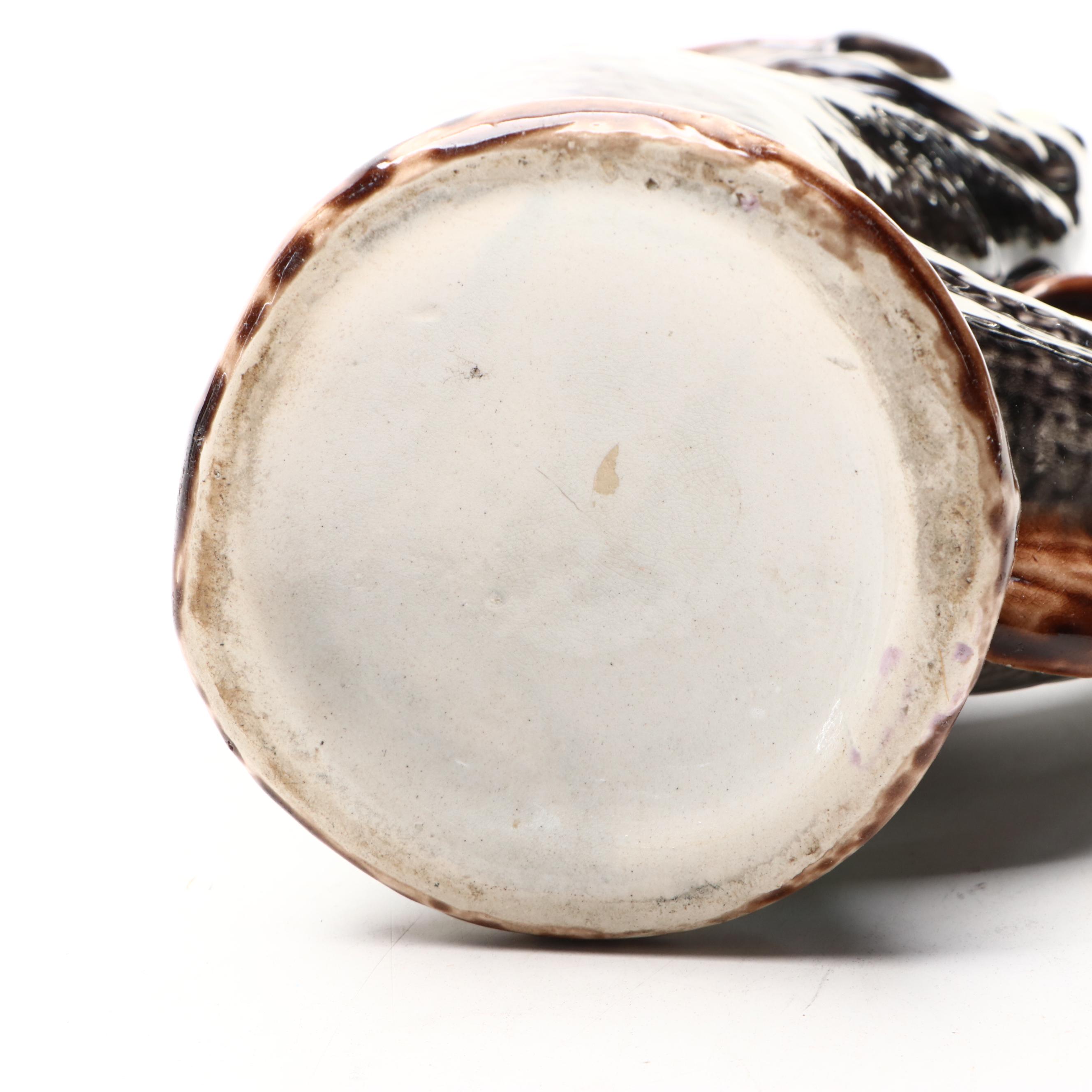 Majolica Fish Form Gluggle Jug