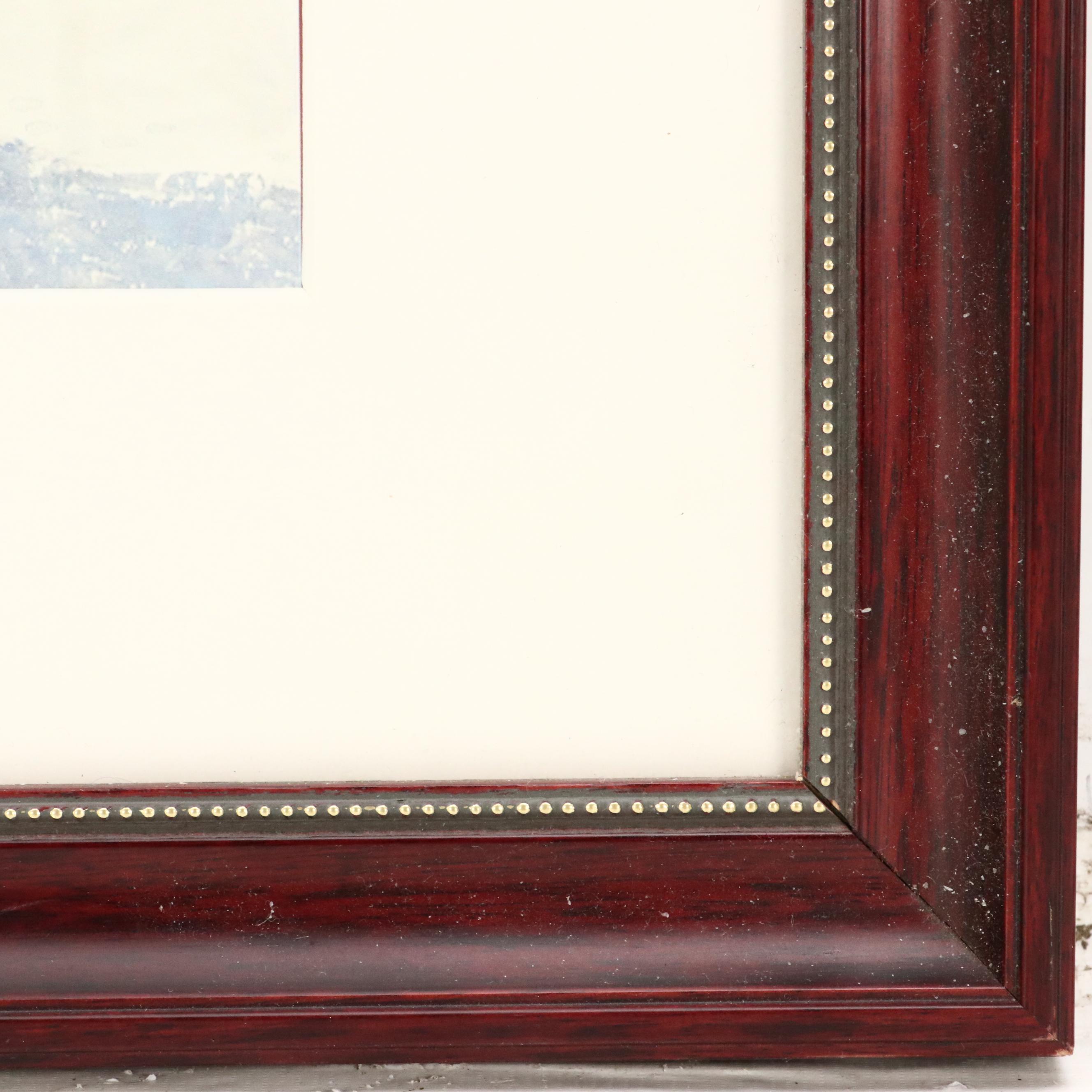 Naïve Art Style Giclée of Winter Scene