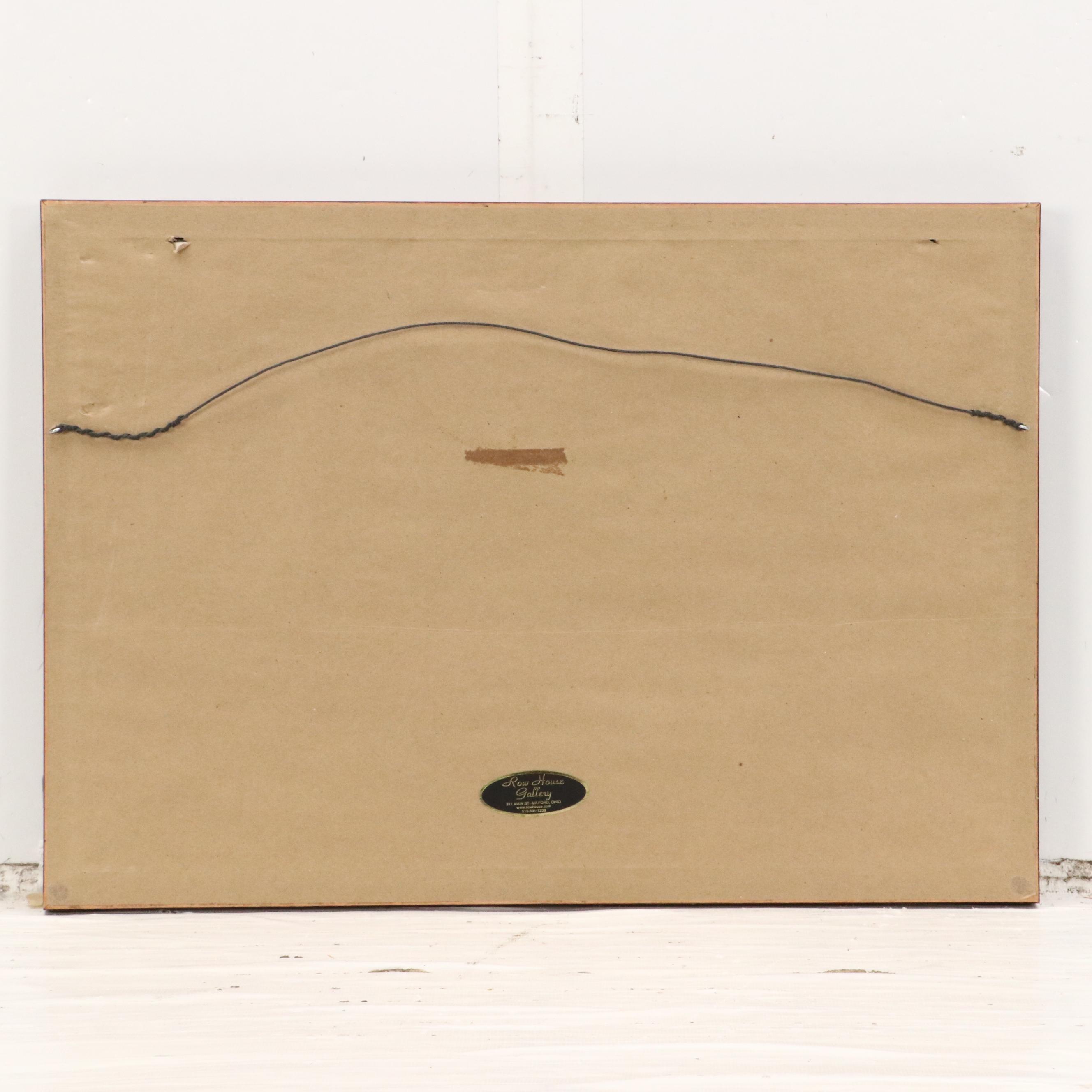 Naïve Art Style Giclée of Winter Scene