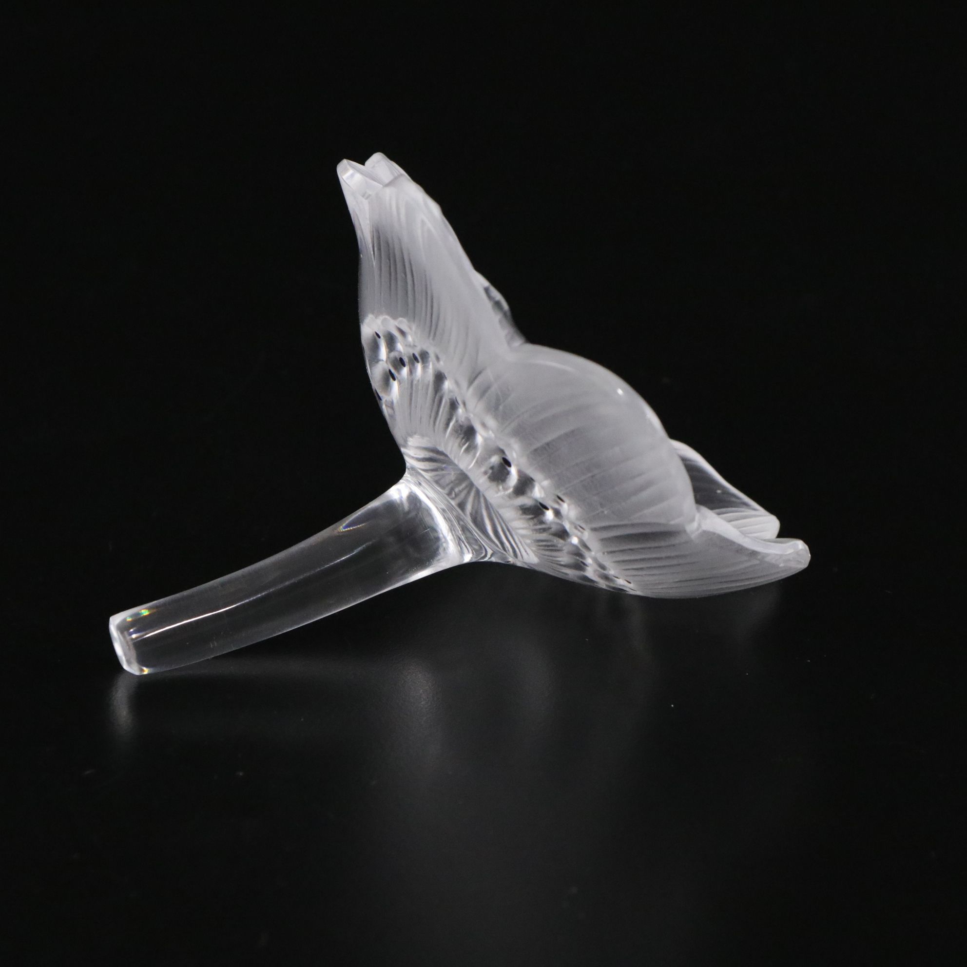 Lalique "Anemone" Frosted and Clear Crystal Figurine, Late 20th Century