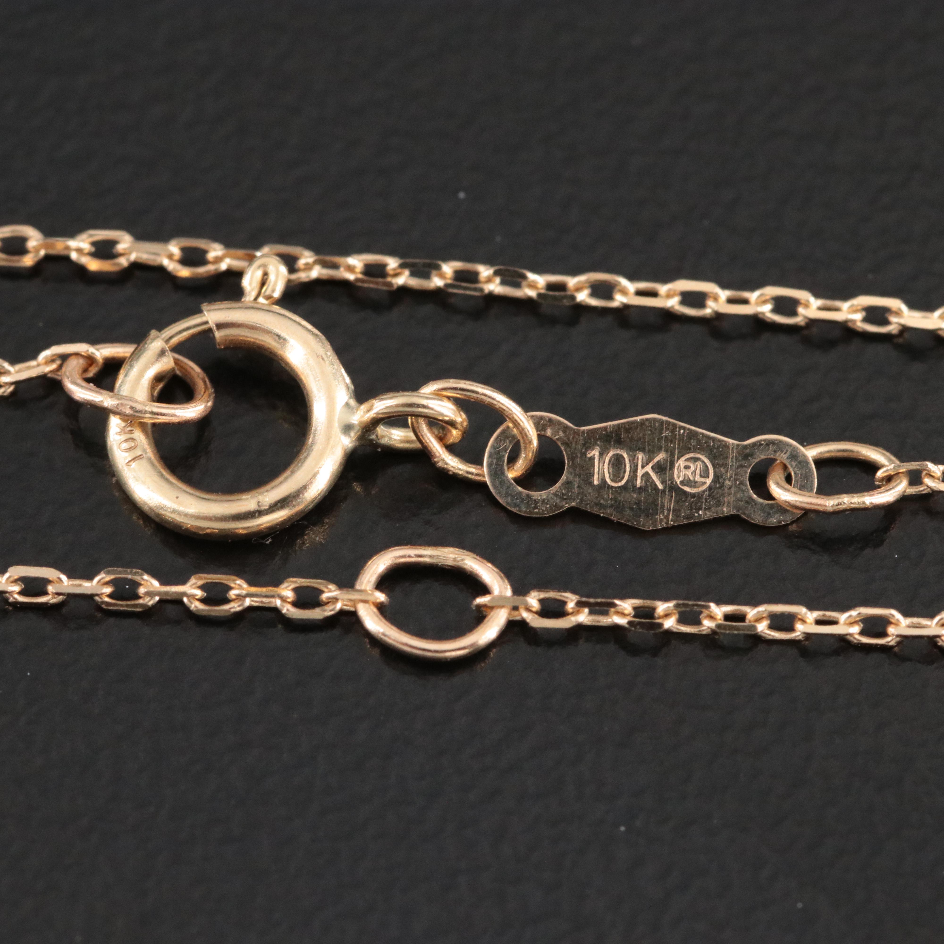 10K Bead Circle Pendant Necklace