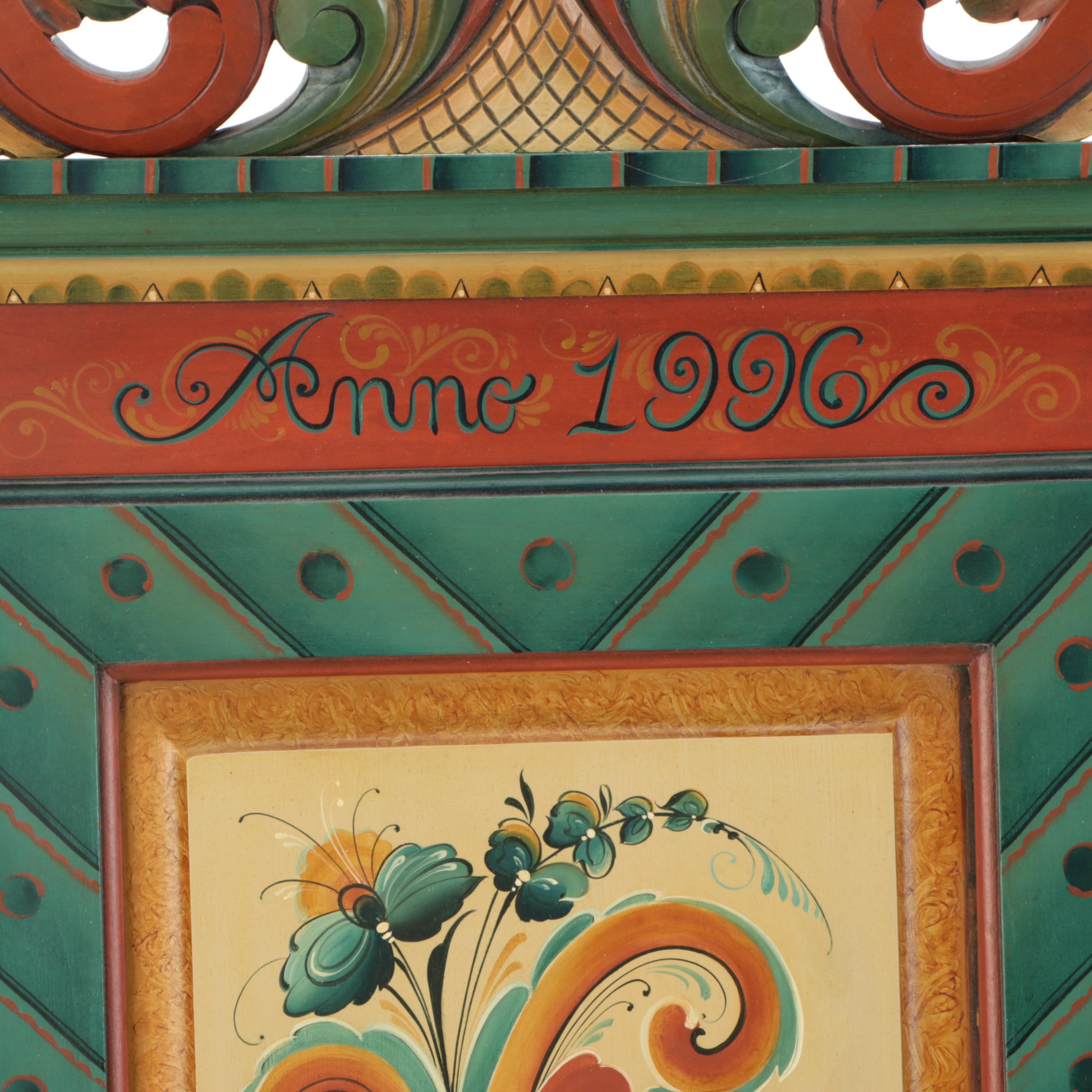 Vintage Irene Lamont Polychrome Wooden Wall Cabinet