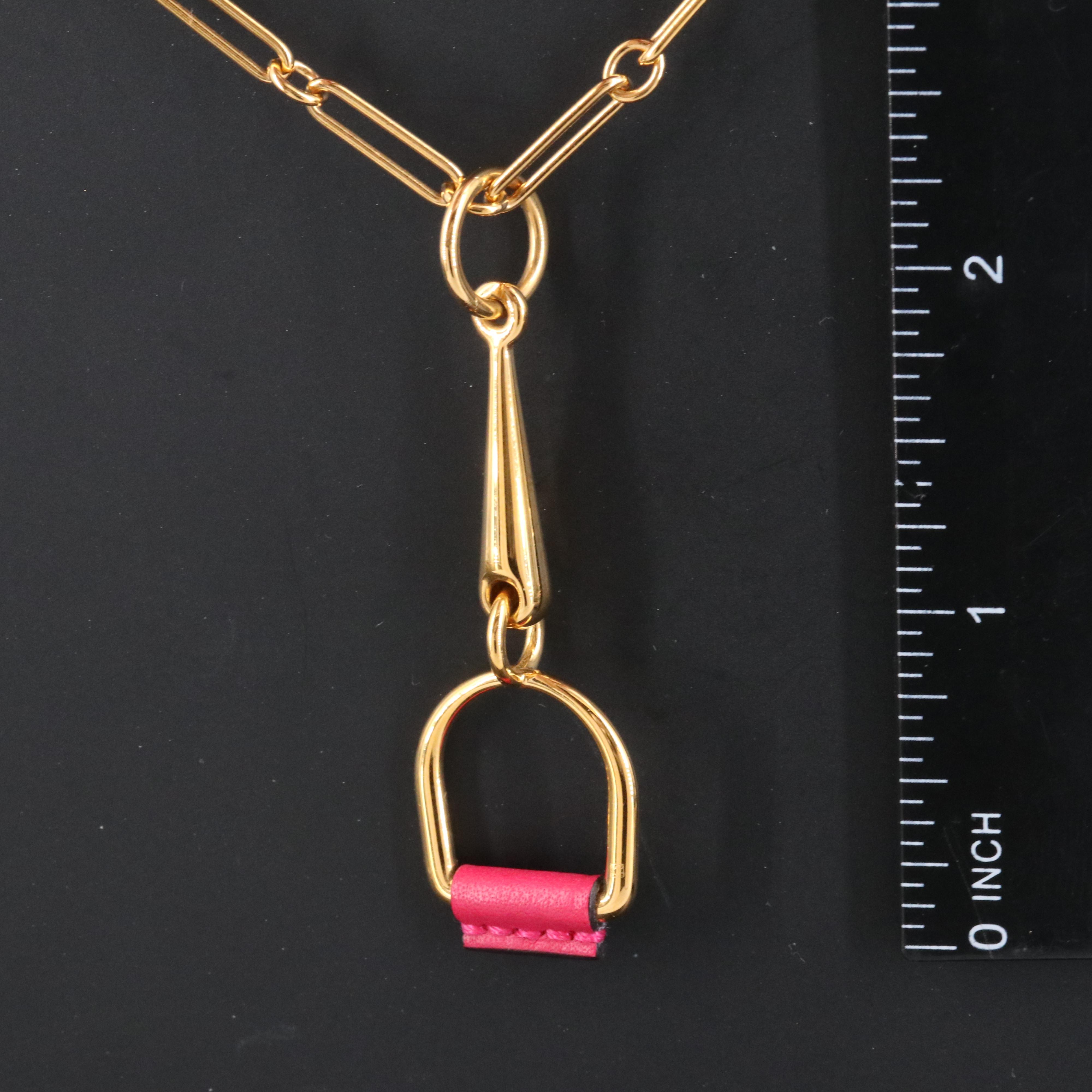 Hermès Horsebit Pendant Paper Clip Chain Necklace